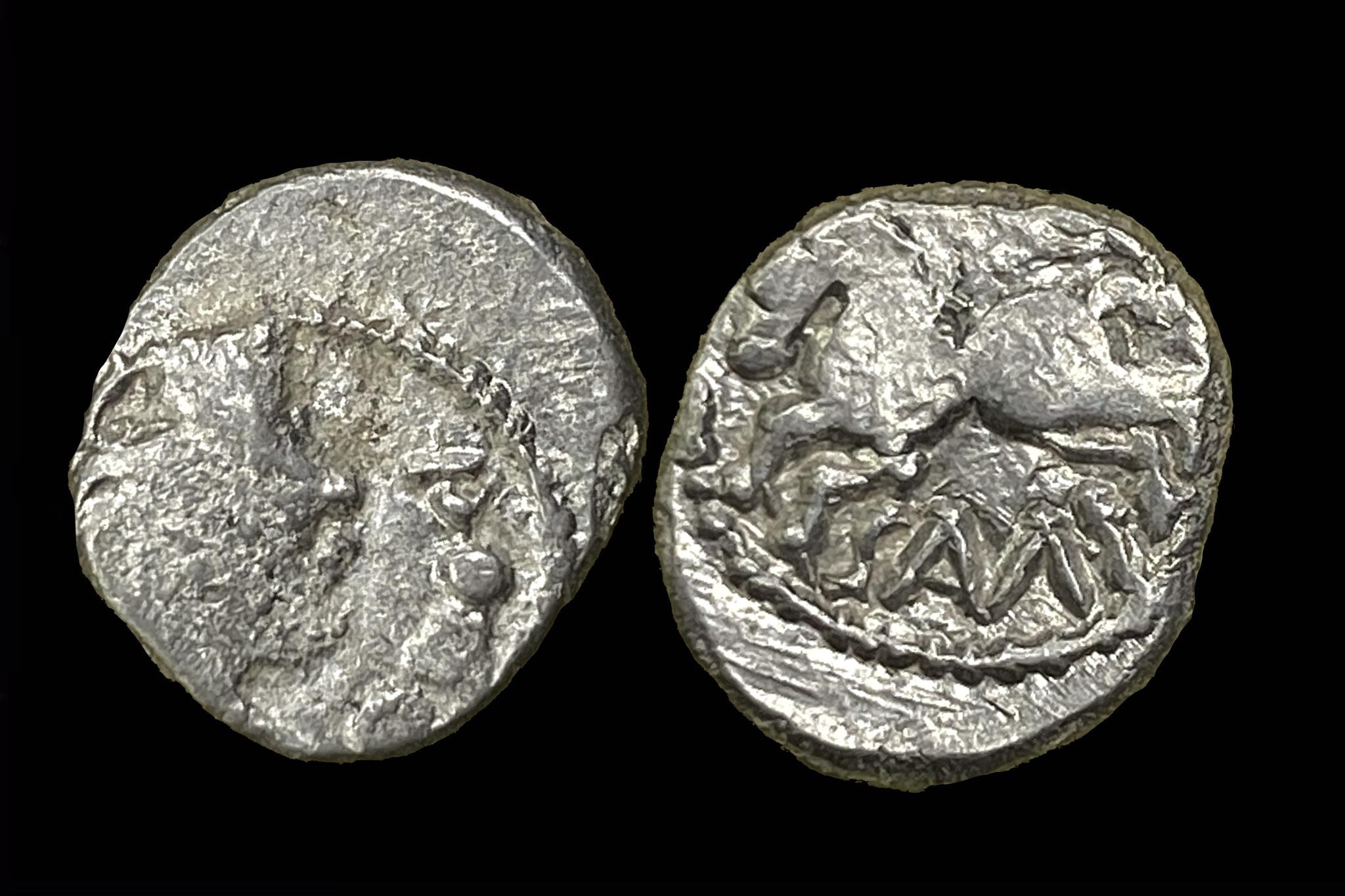 Sequani Kelta (i.sz.100-50) Quinarius (féldénár) Depeyrot, NC IV,269;D&T 3245.