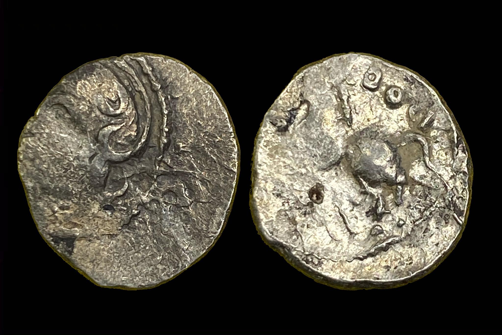 Sequani Kelta (i.sz.100-50) Quinarius (féldénár) Depeyrot, NC IV, 269;D&T 3245.