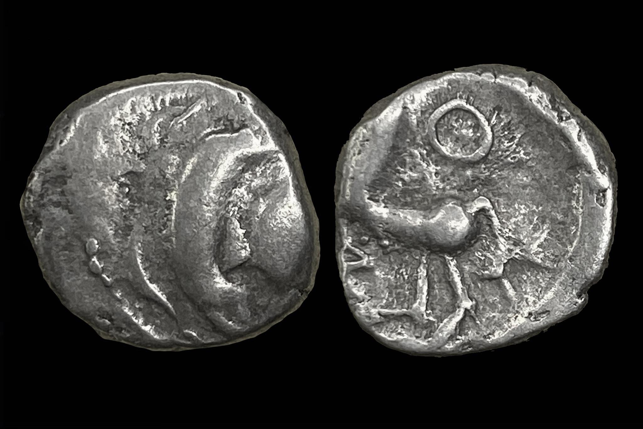 Aedui Kelta (i.sz.80-50) Quinarius (féldénár) D&T 3189;SLM 556.