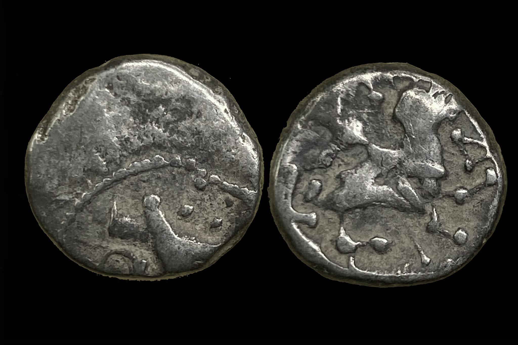 Aedui Kelta Kaletedou (i.sz.80-50) Quinarius (féldénár)