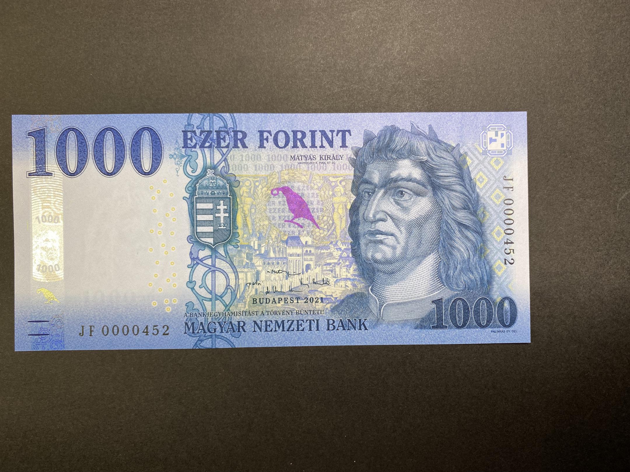 1000 Forint (2021) JF UNC alacsony sorszám