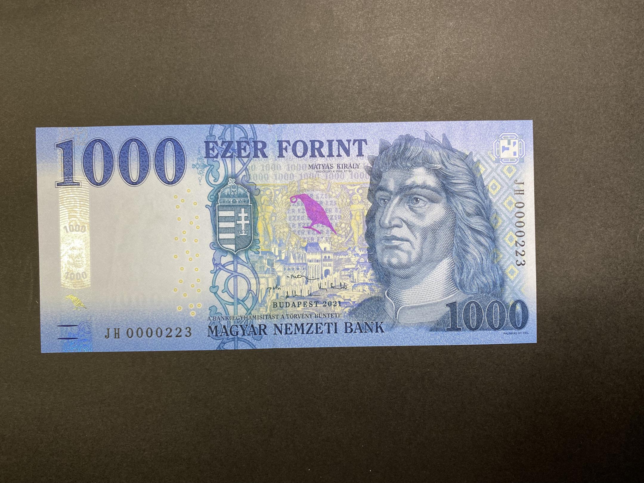 1000 Forint (2021) JH UNC alacsony sorszám