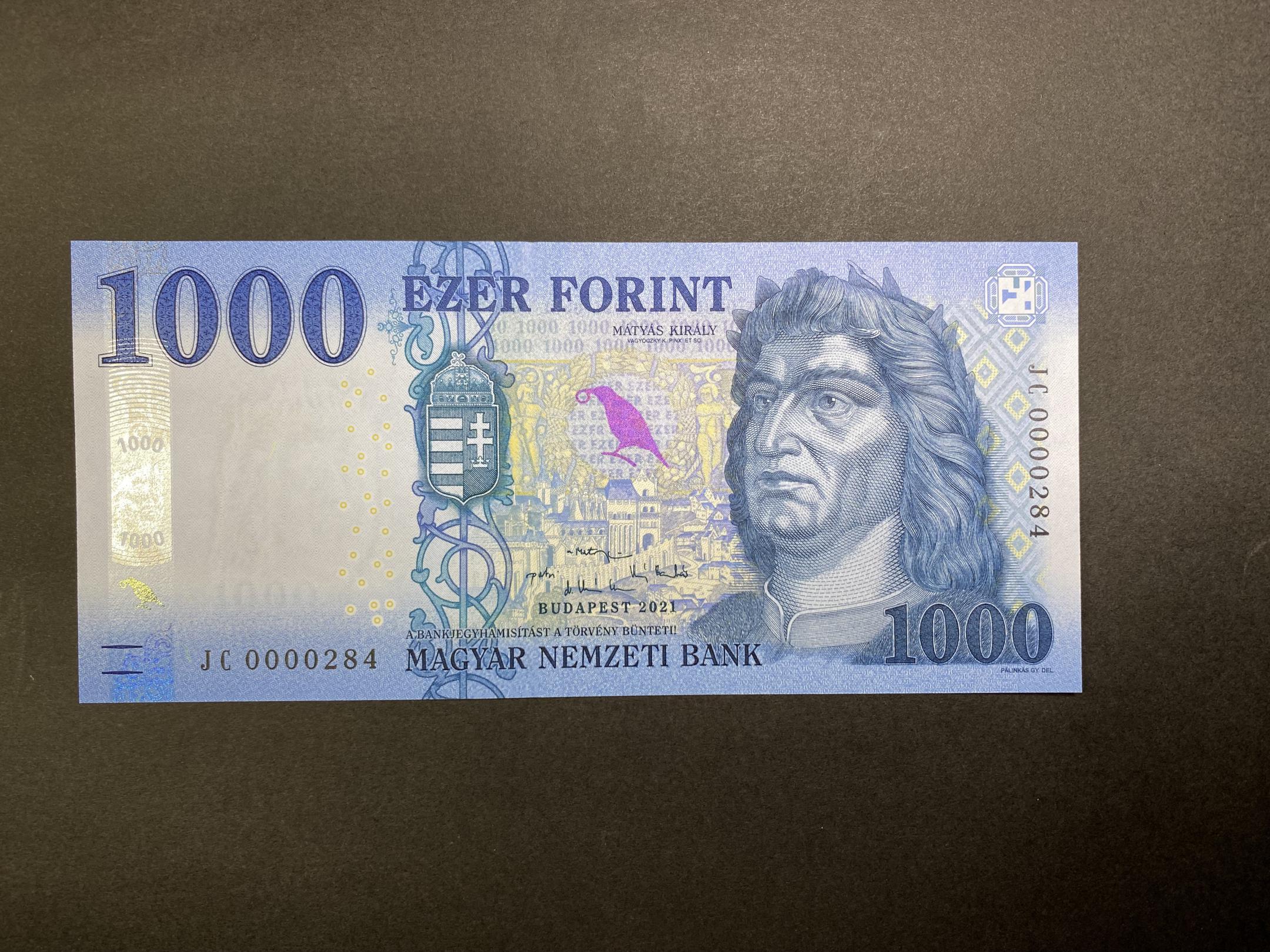 1000 Forint (2021) JC UNC alacsony sorszám