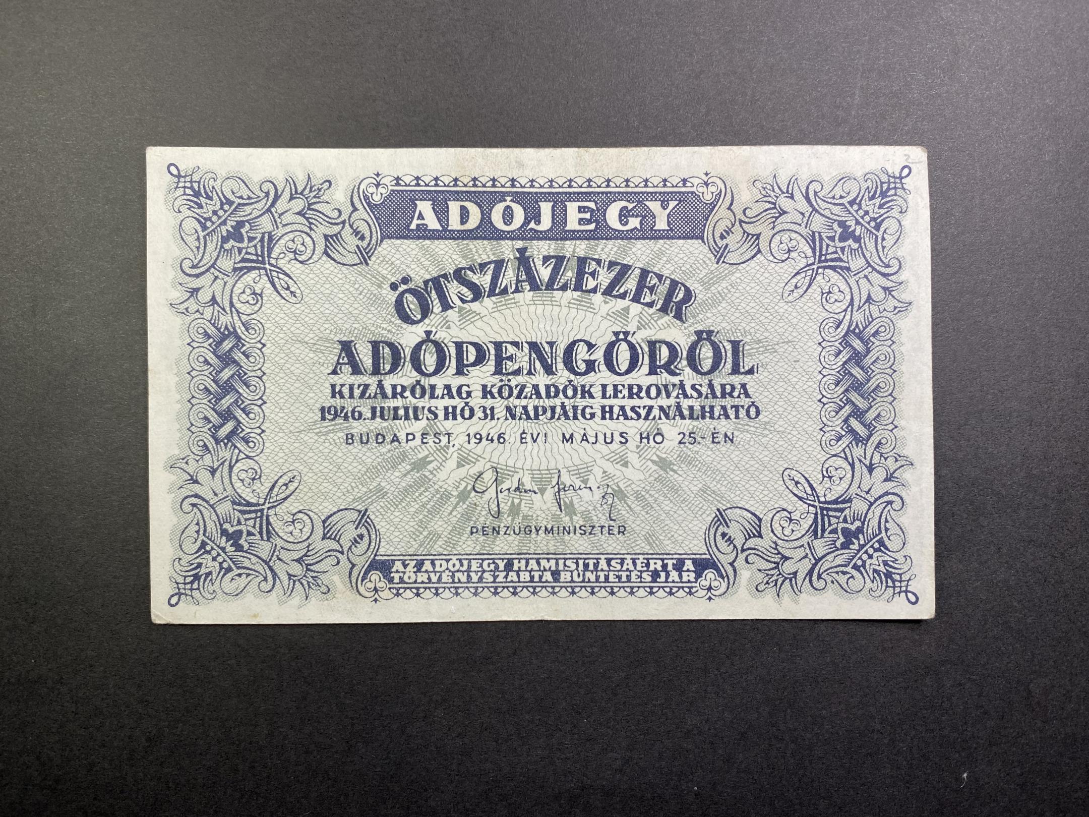 Ötszázezer Adópengő Adamo P52A EF