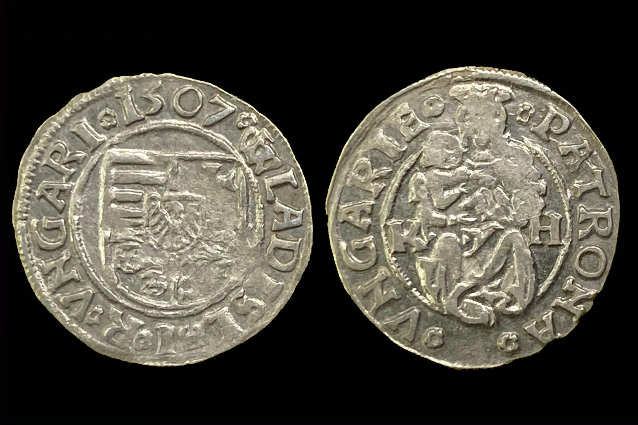 II. Wladislaus denar (1507) betűhiba Éh-646