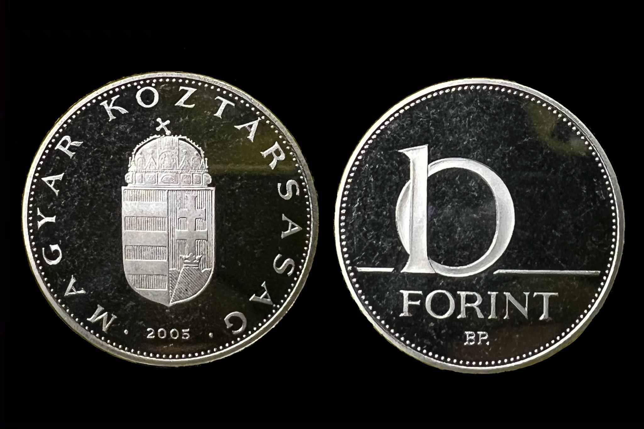 10 Forint (2005) UNC Proof Tükörveret Adamo F9.2