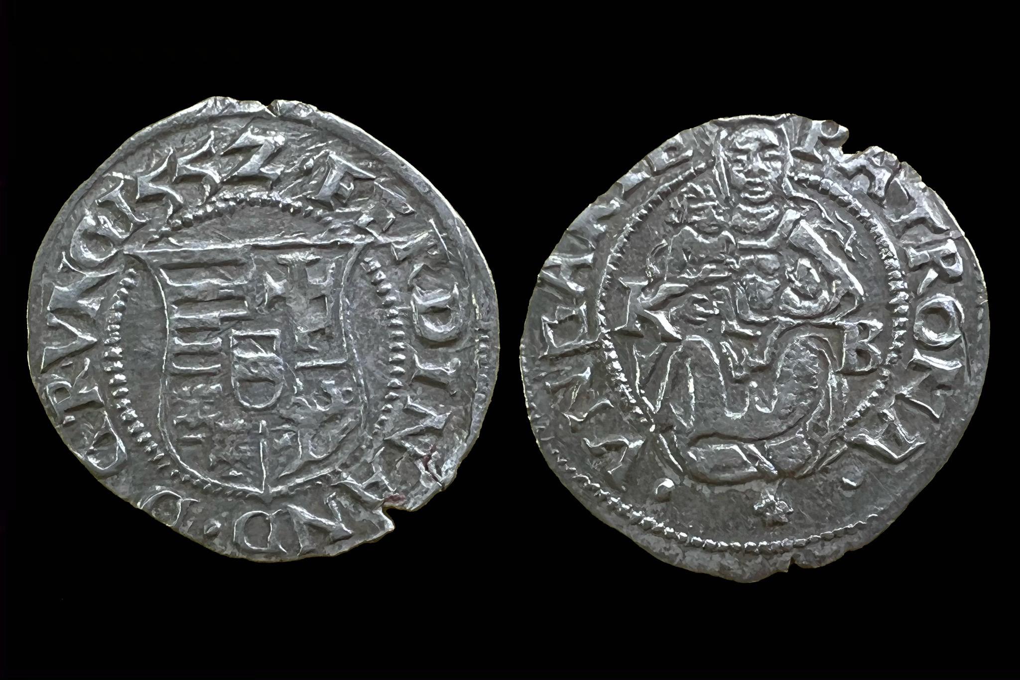I. Ferdinánd dénár Éh-745 (1552) (eltolódott körirat)