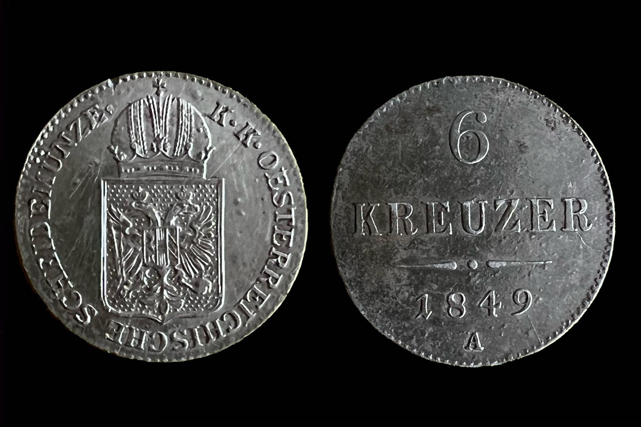 Szabadságharc (1849) A 6 krajcár (tükrös)