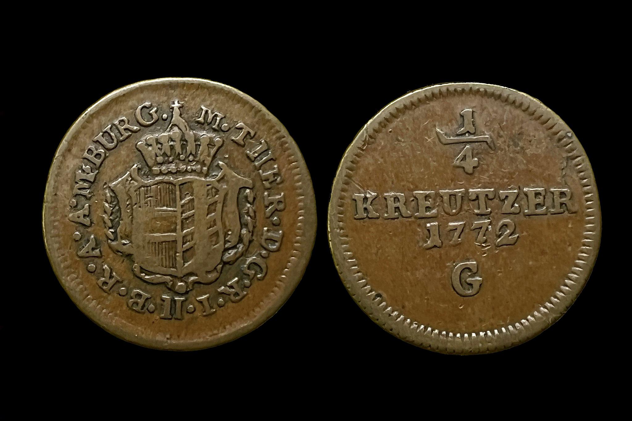 Maria Theresia   ia 1/4 Krajcár (1772)G