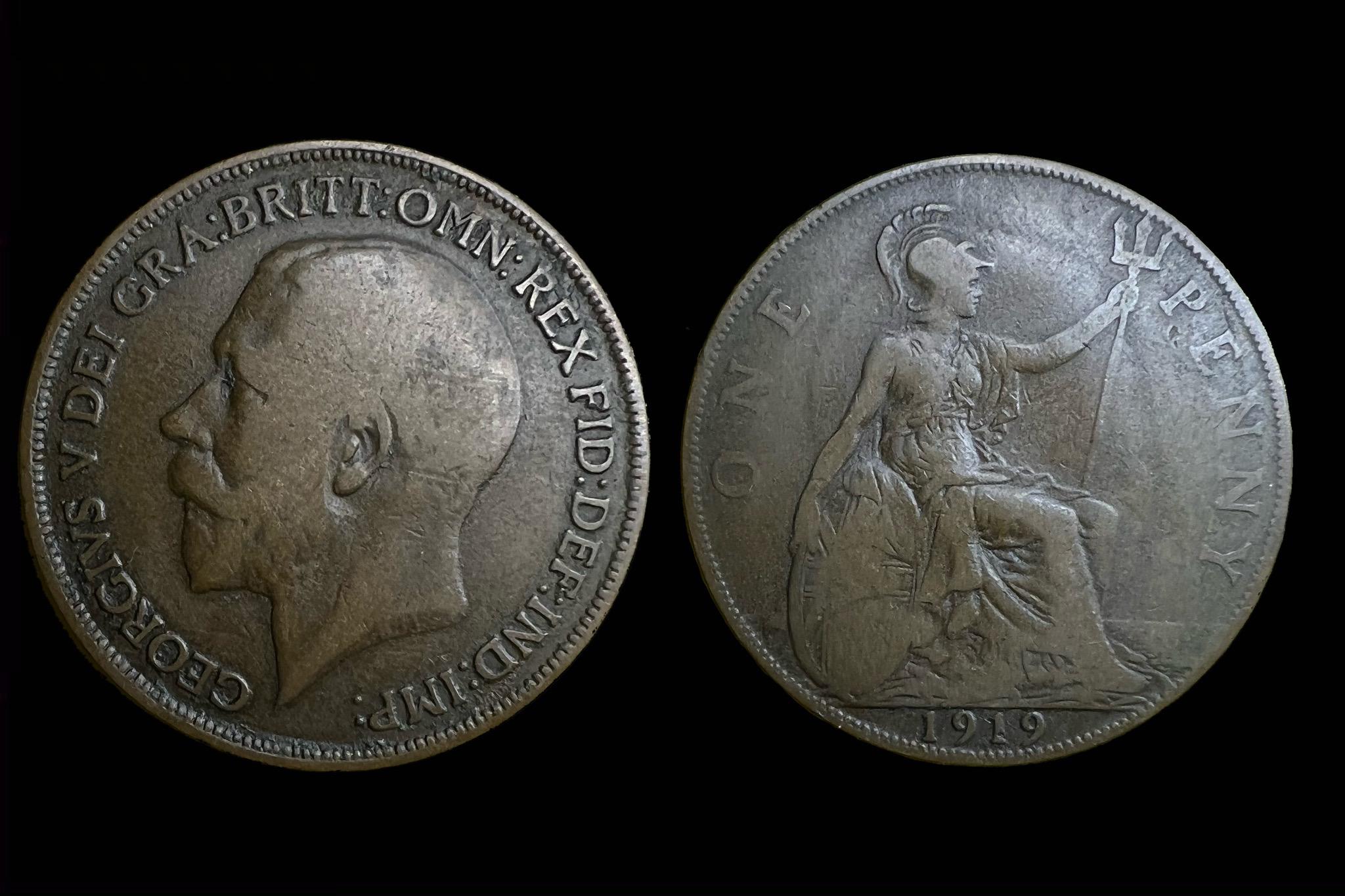 V. György 1 Penny (1919)