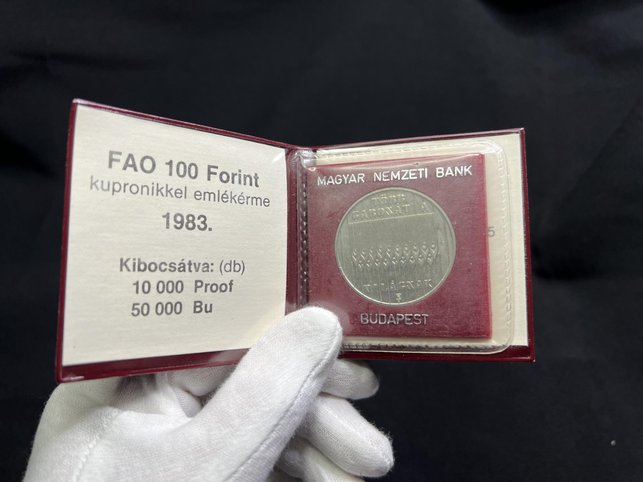 FAO 100 Forint emlékérme (1983) dísztokban