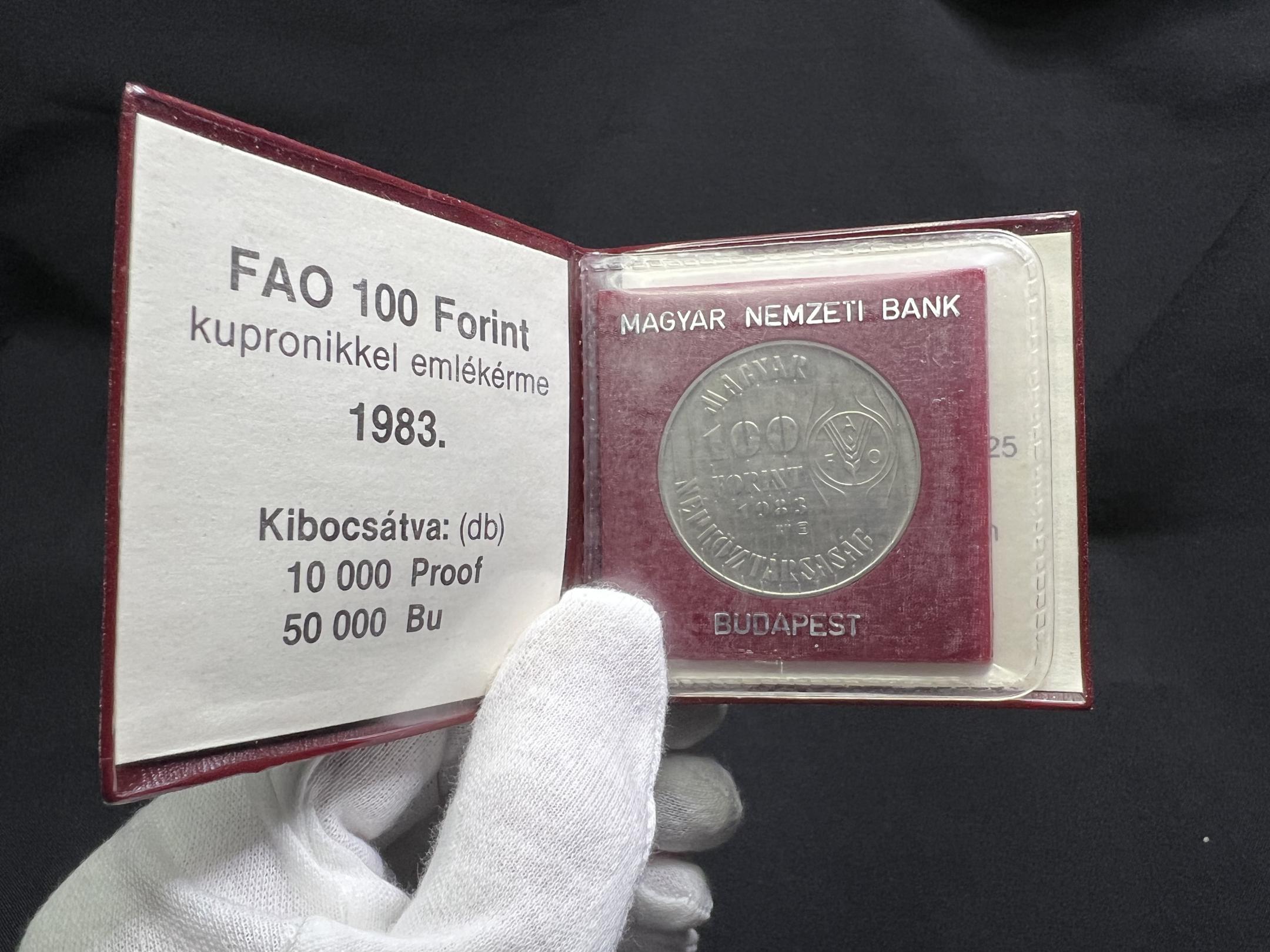 FAO 100 Forint emlékérme (1983) dísztokban