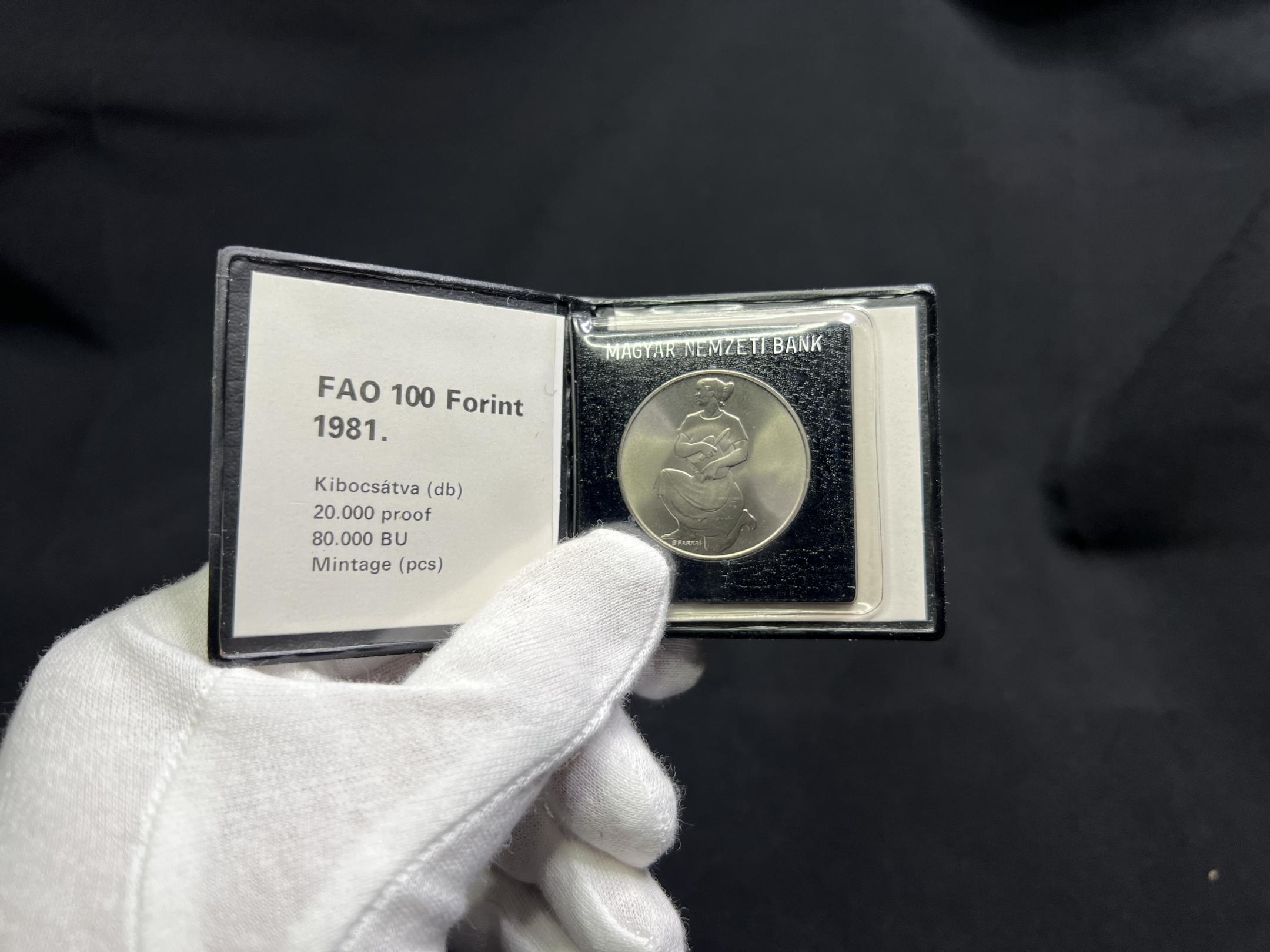 FAO 100 Forint emlékérme (1981) dísztokban