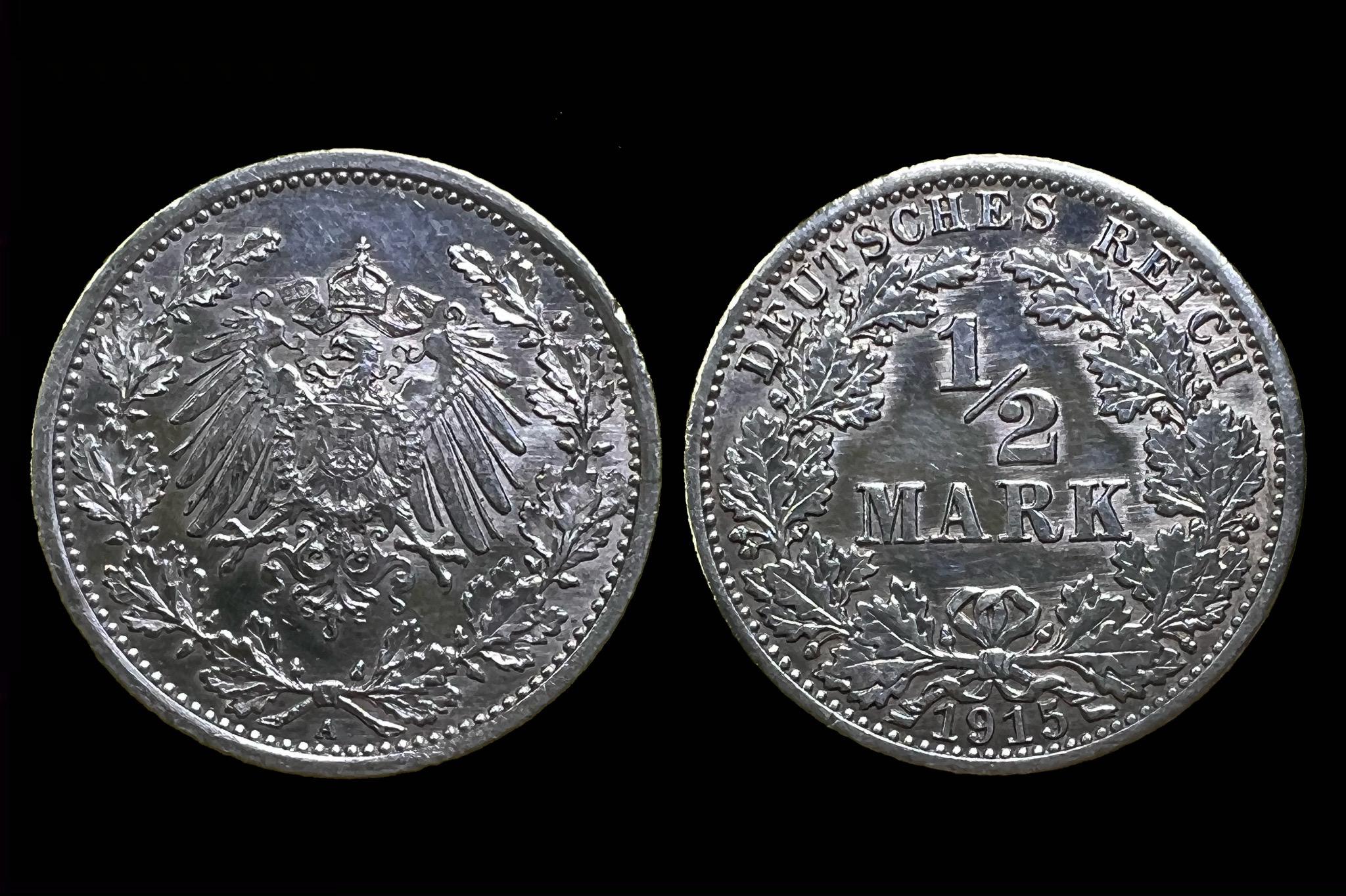 1/2 márka Németország (1915) KM17