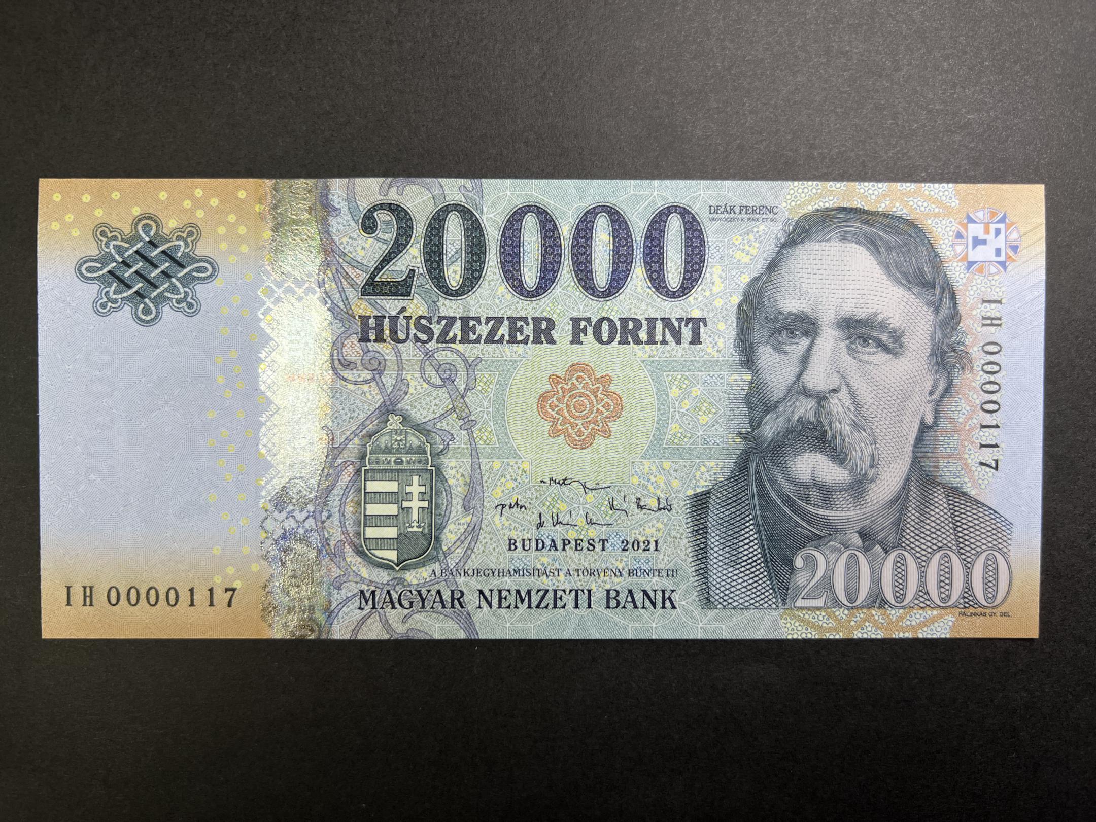 20000 Forint (2021) IH 00117 alacsony ssz. UNC