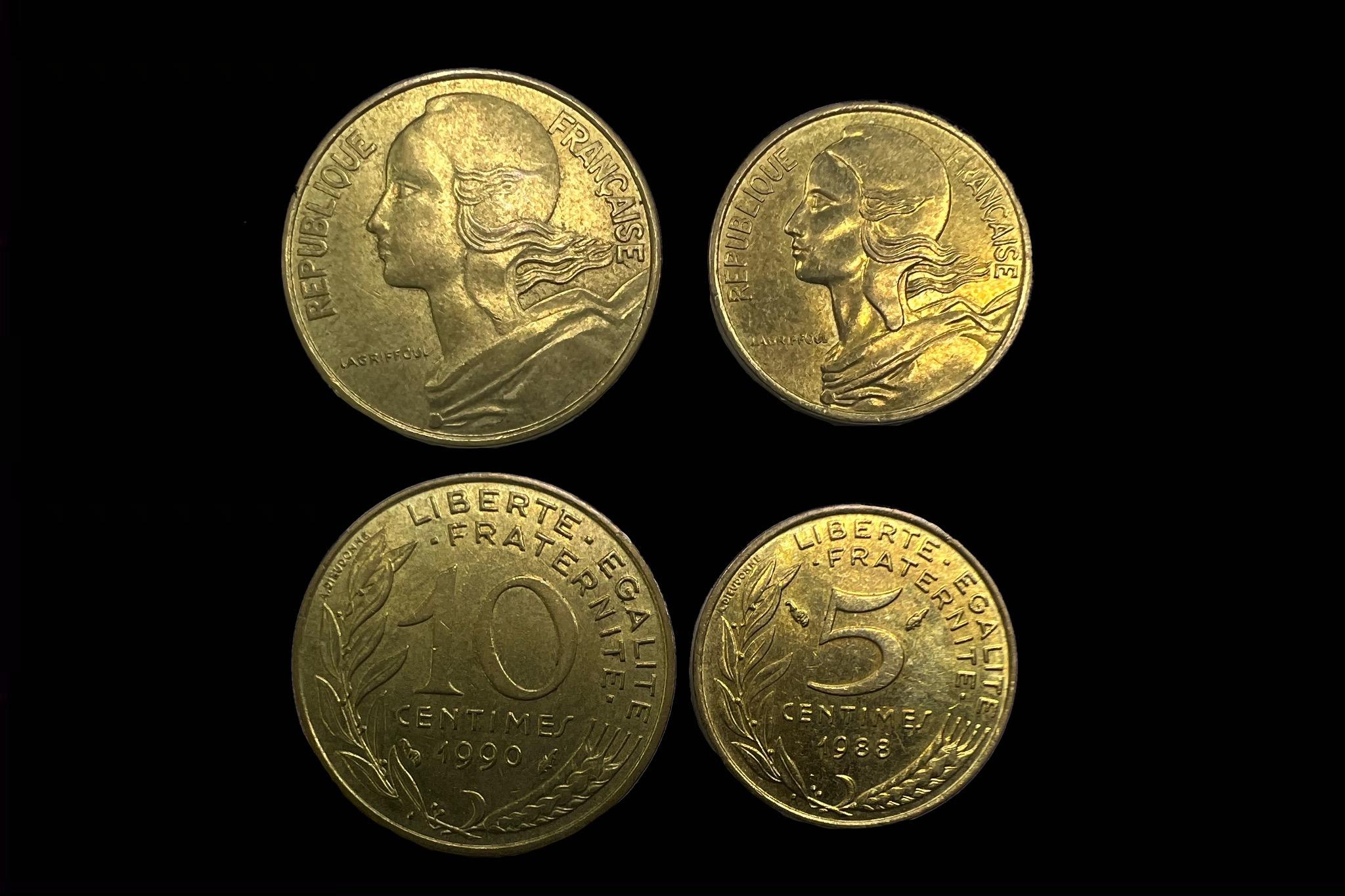 Francia 5,10 Centimes (1990,1988) 2db KM929 