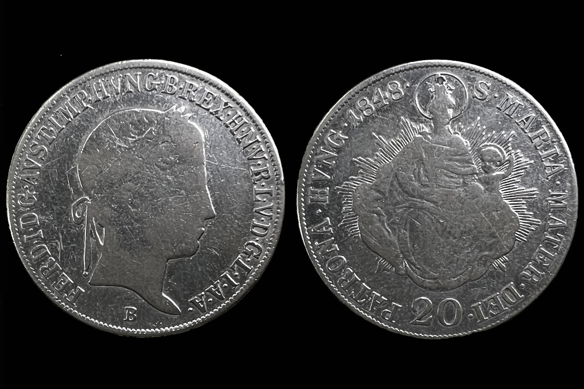 V. Ferdinánd 20 Krajcár (1848)B