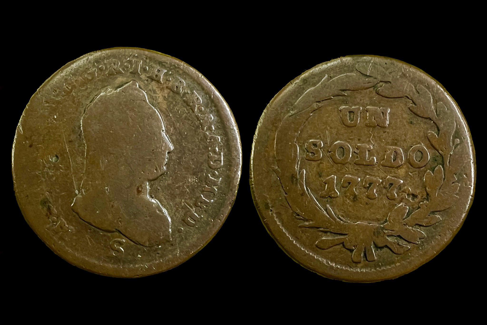 Maria Theresia   ia 1 soldo (1777)S Milánó KM184 