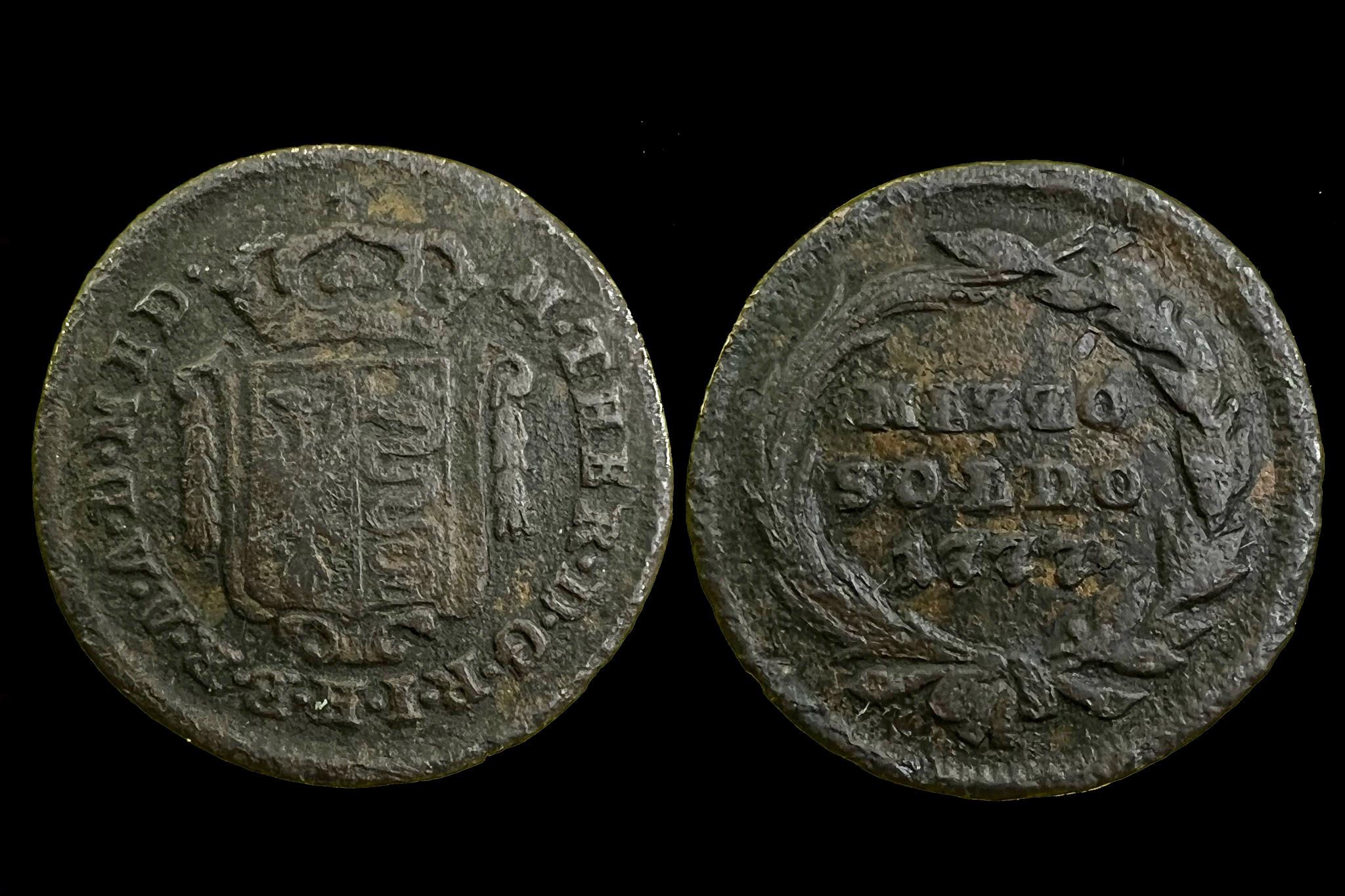 Maria Theresia   ia 1/2 soldo (1777) Milánó KM184 