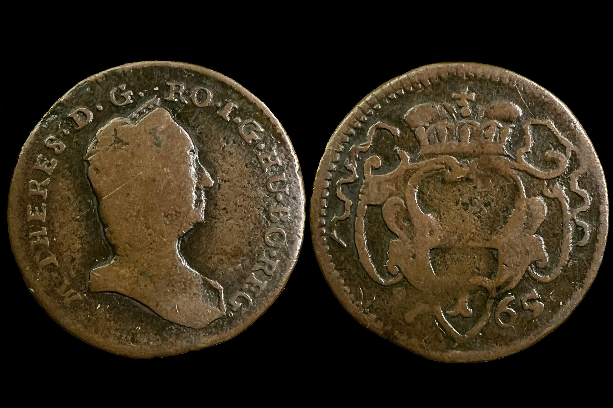Maria Theresia   ia 1 Pfennig  (1765)Wien KM1979 