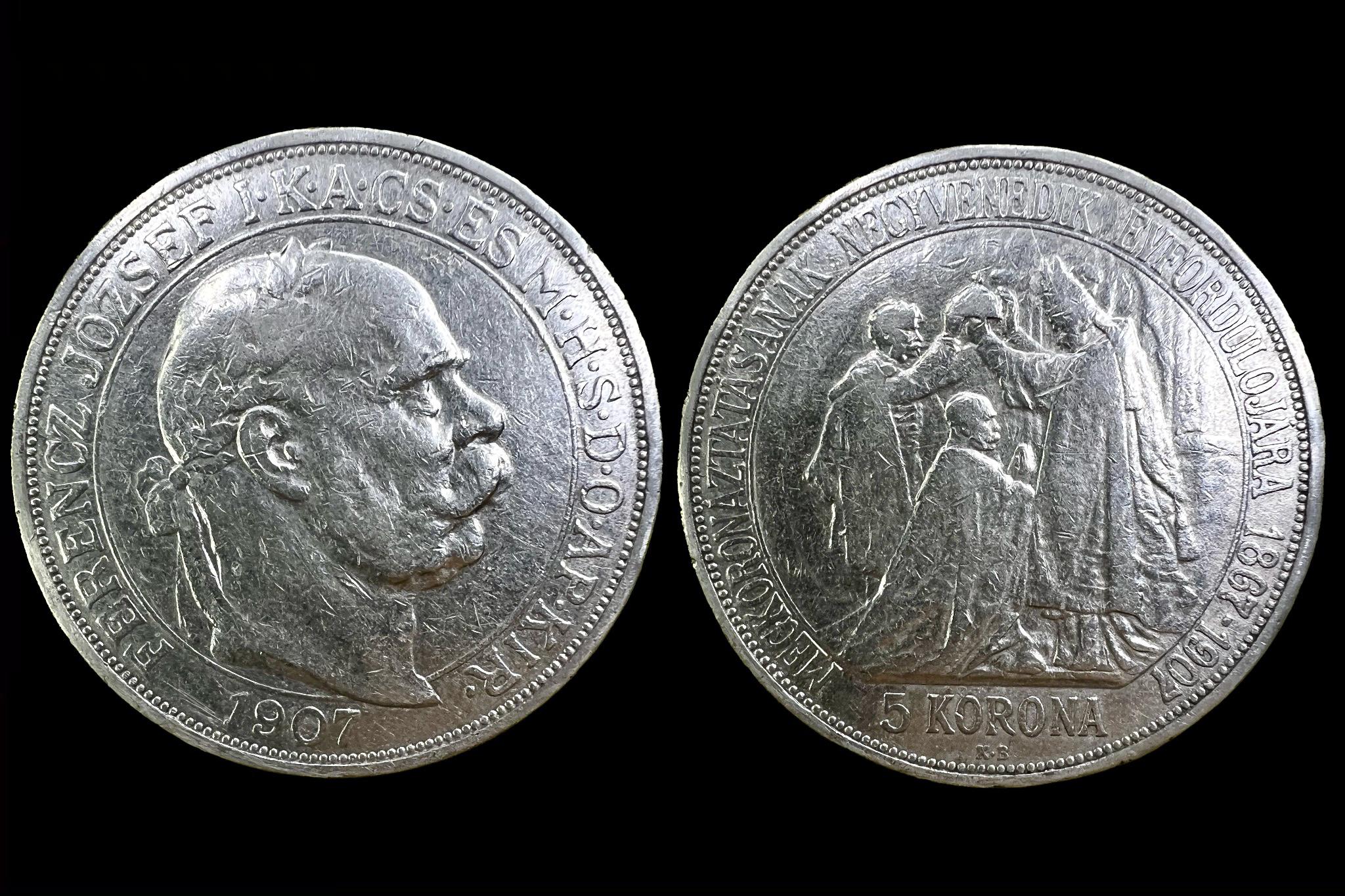 Franz Joseph Jubileumi 5 crown (1907)