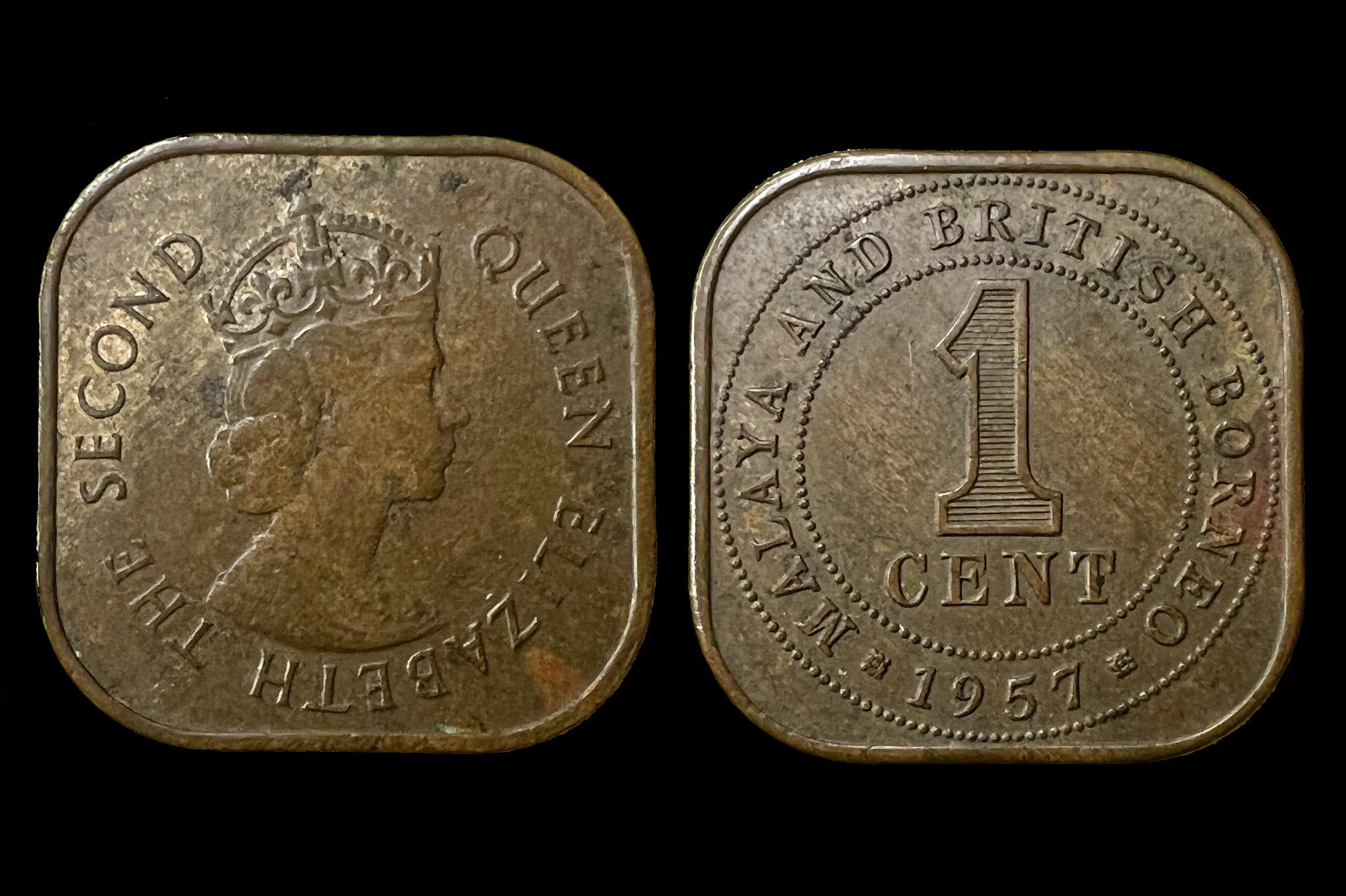 II. Erzsébet 1 Cent Malaysia (1957) KM5 