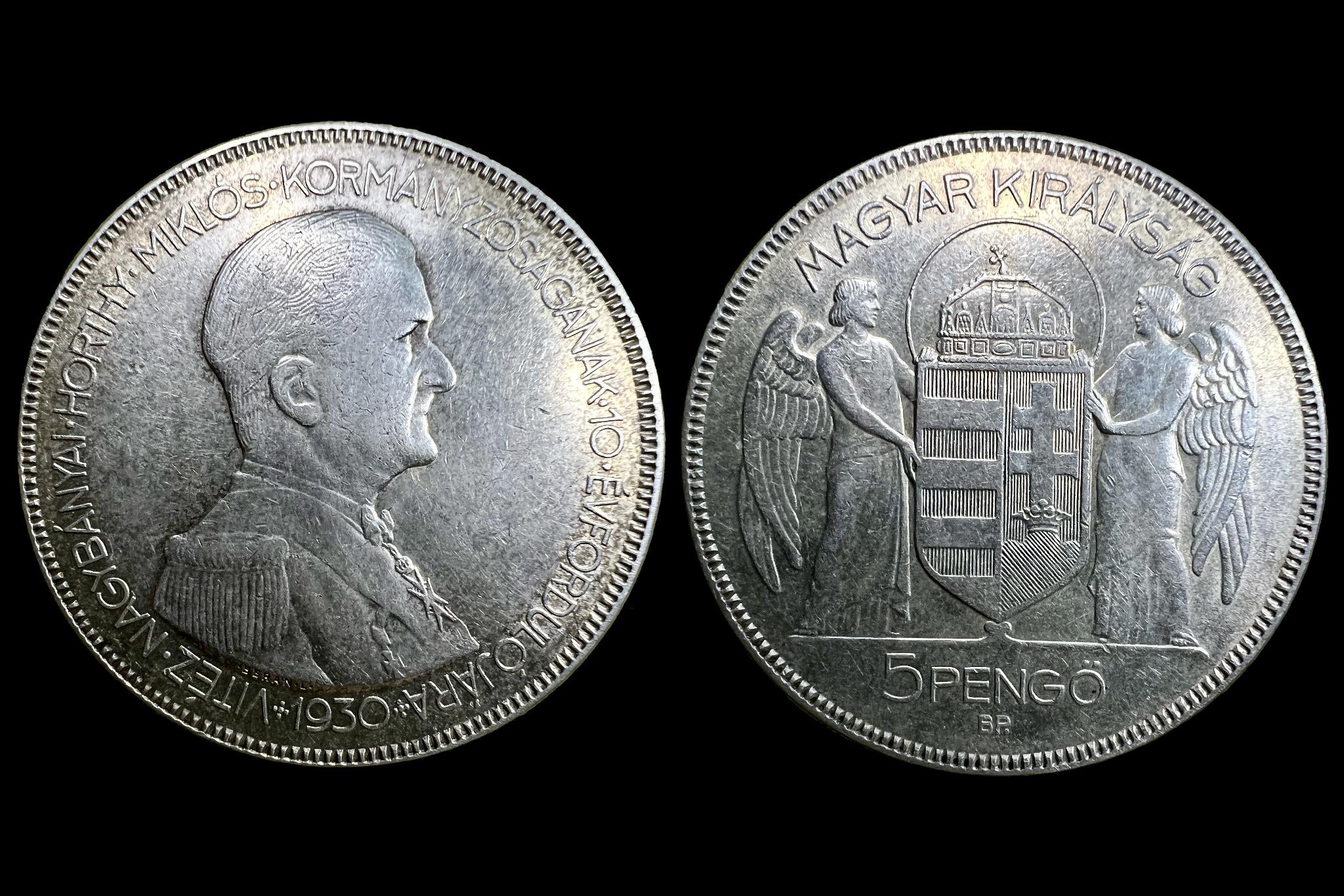 Horthy 5 pengő (1930) Adamo P8 