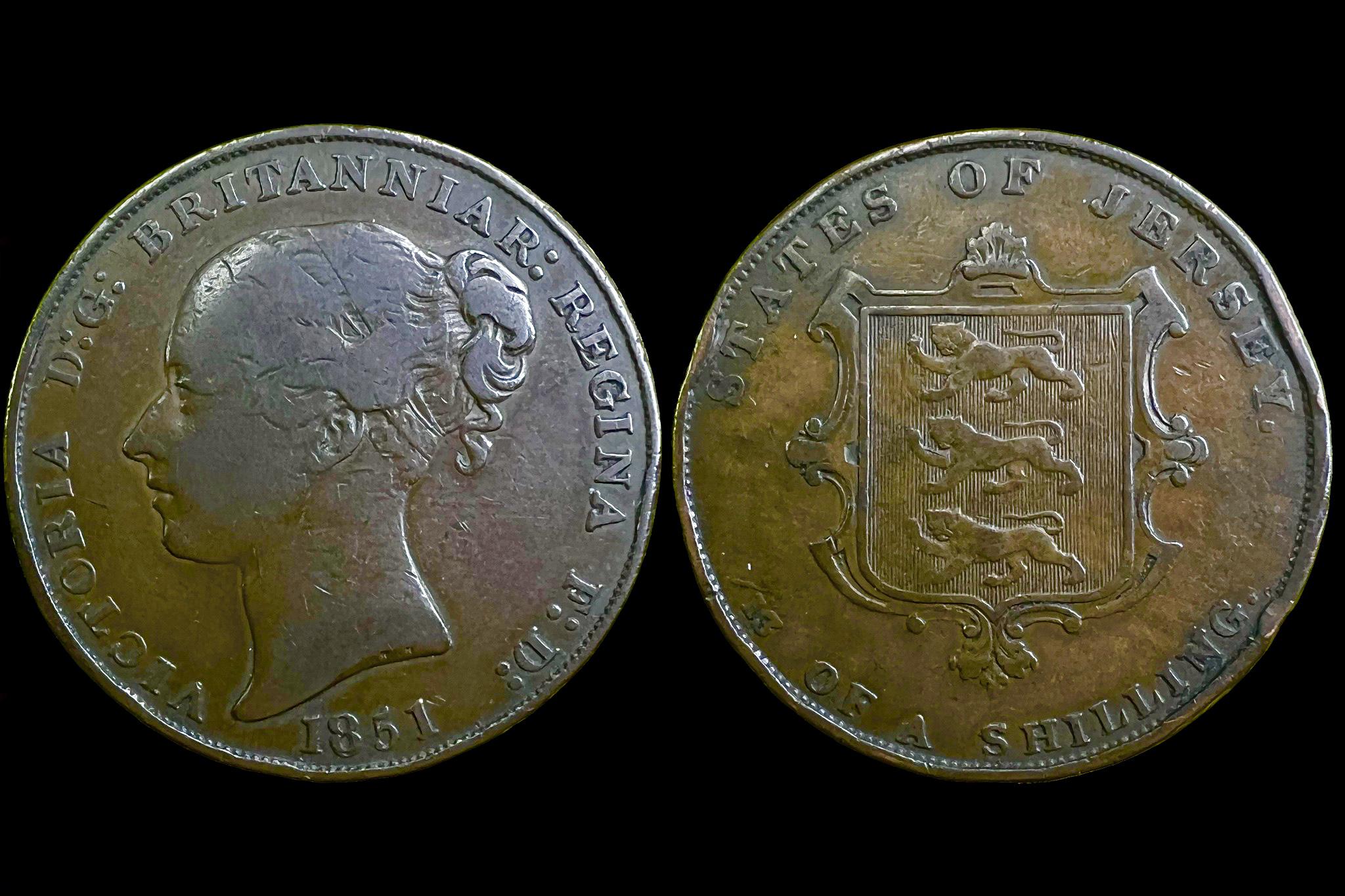 Victoria (Jersey) 1/13 Schlling (1851) KM3 