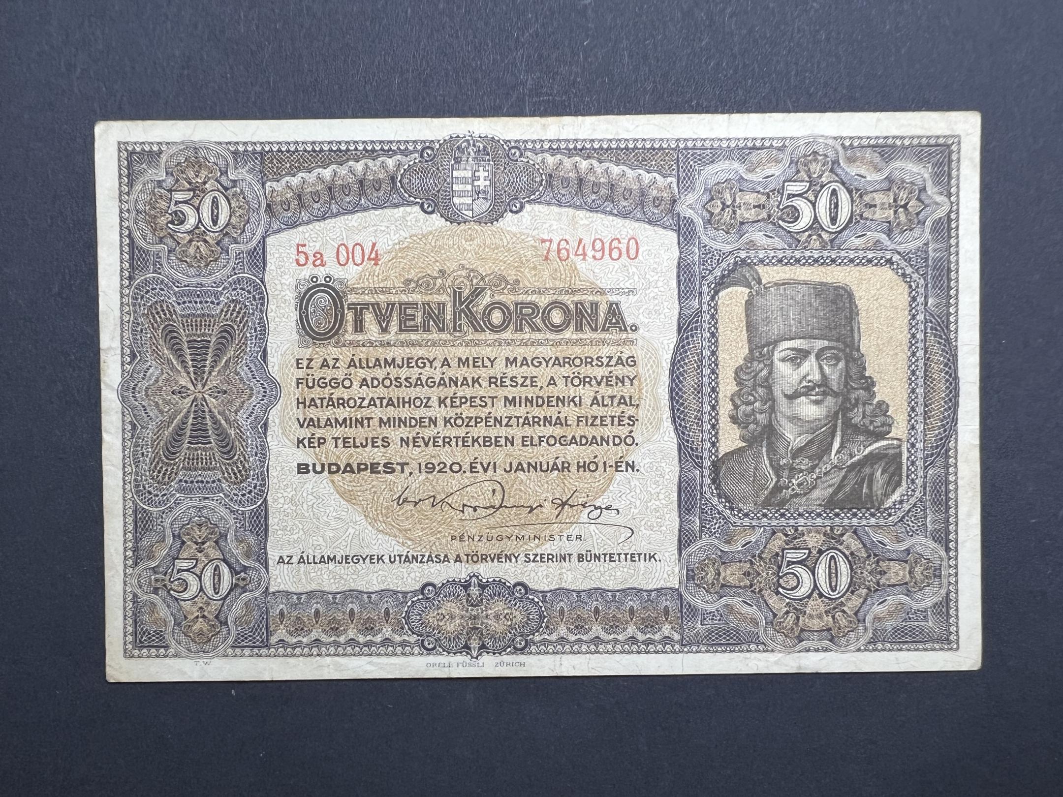 50 Korona 1920 5a Adamo K25 EF
