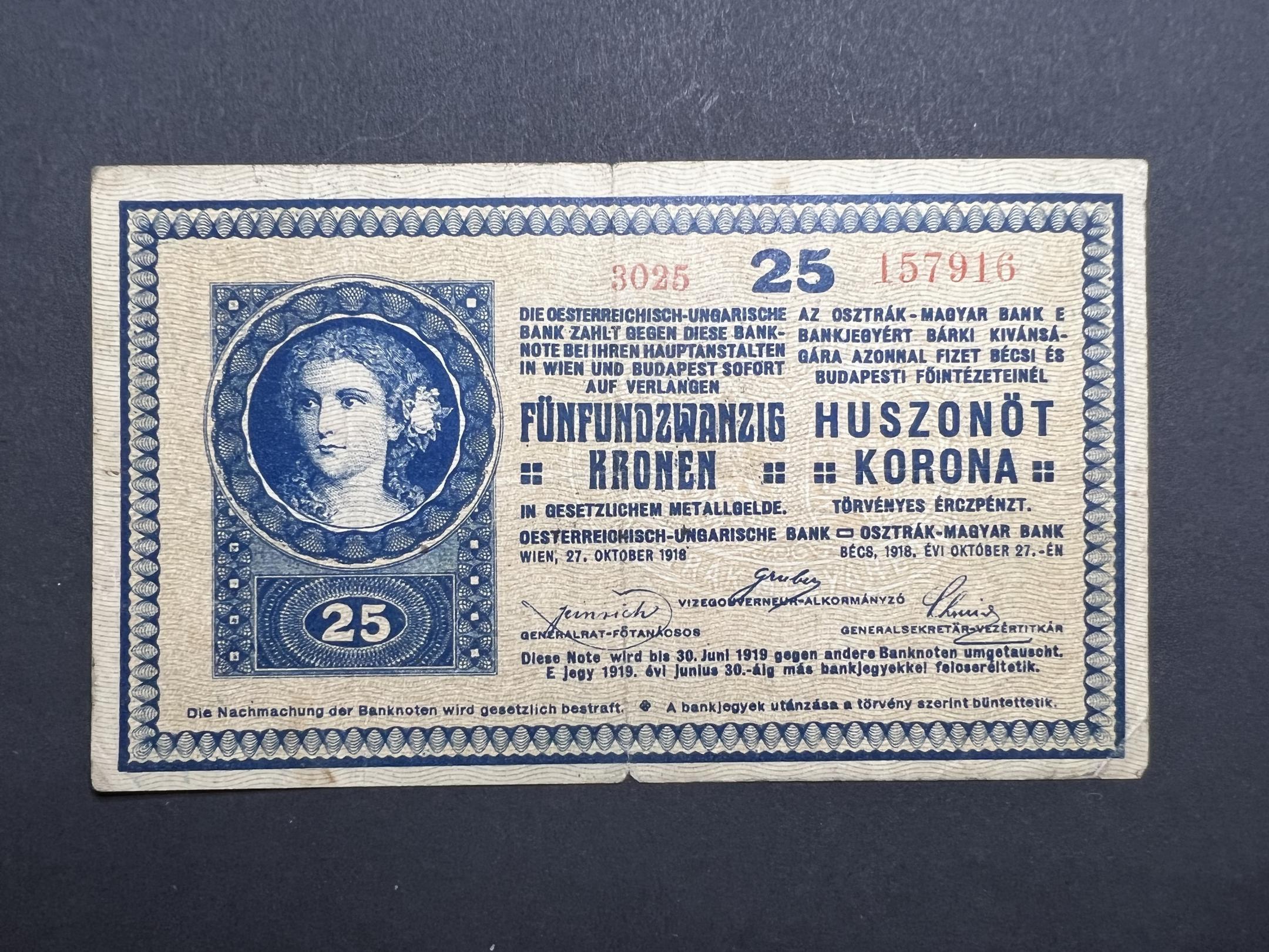 25 Korona 1918 Adamo K22.1 F 