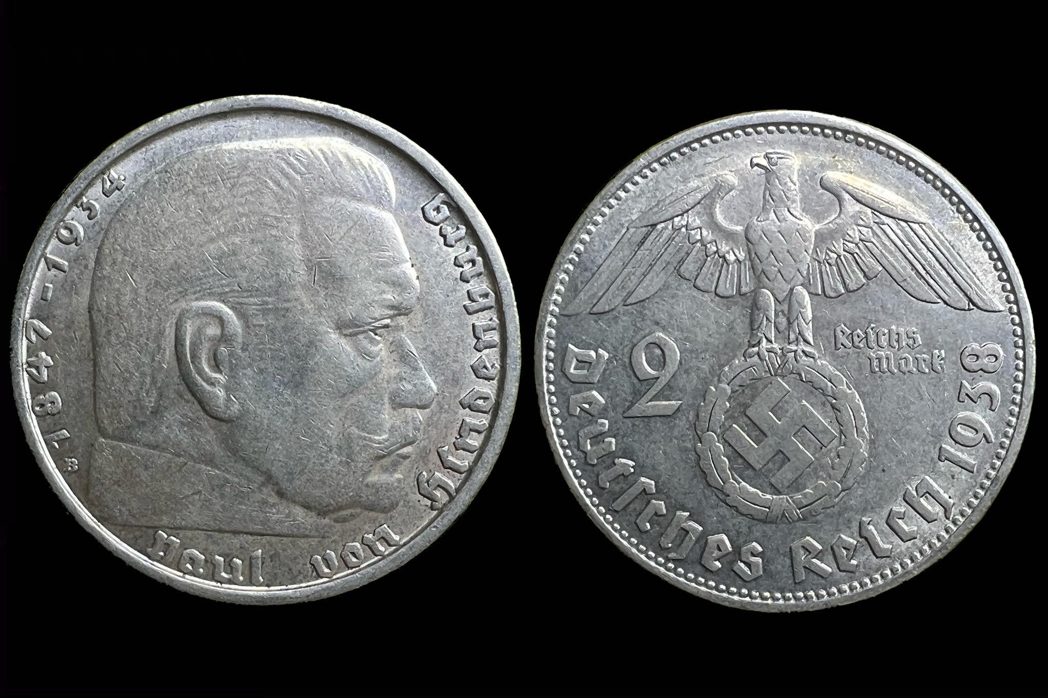 2 márka Német Birodalom (1938)B Schön 84