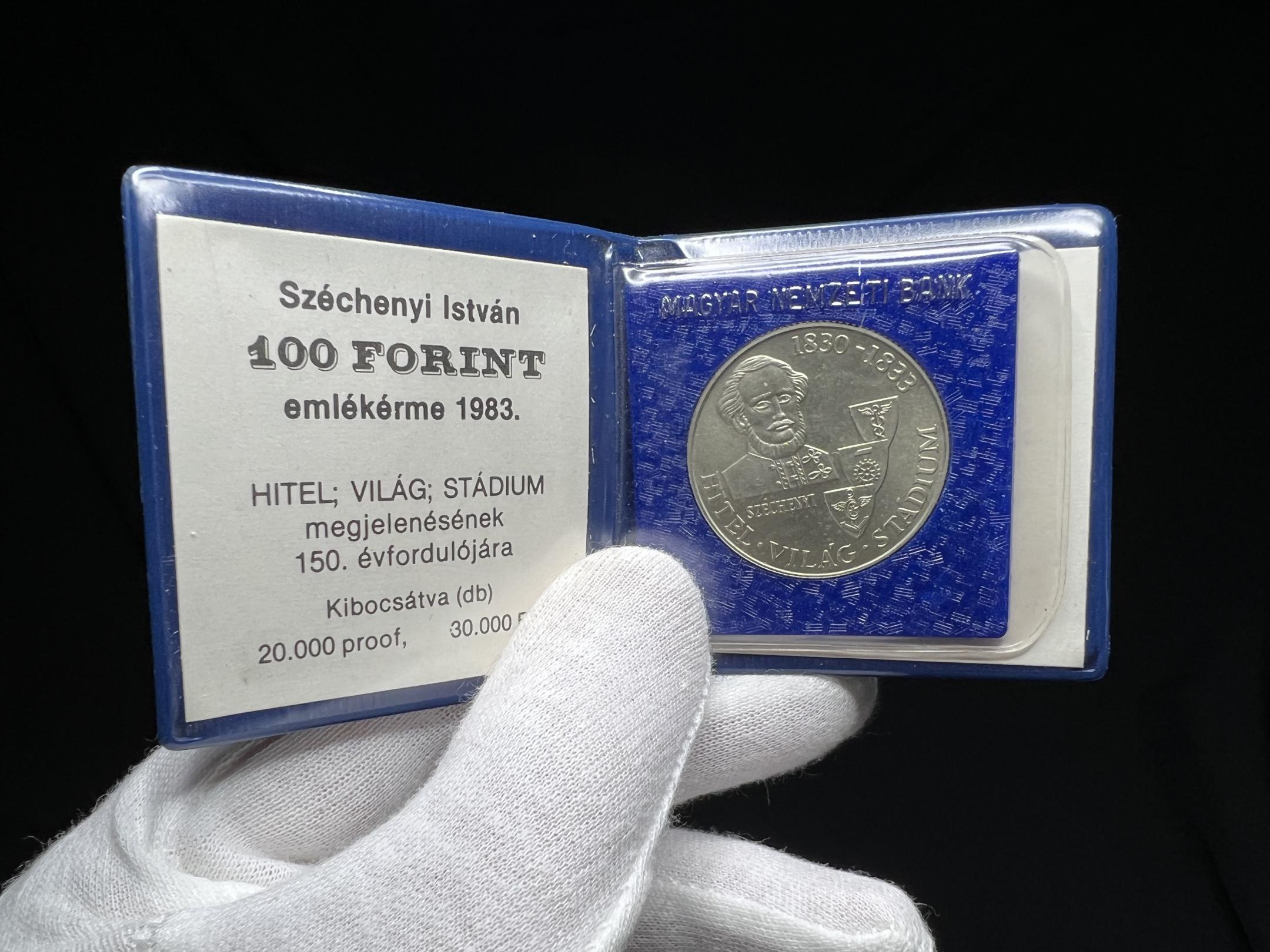 Széchenyi István 100 Forint emlékérme dísztokban (1983)