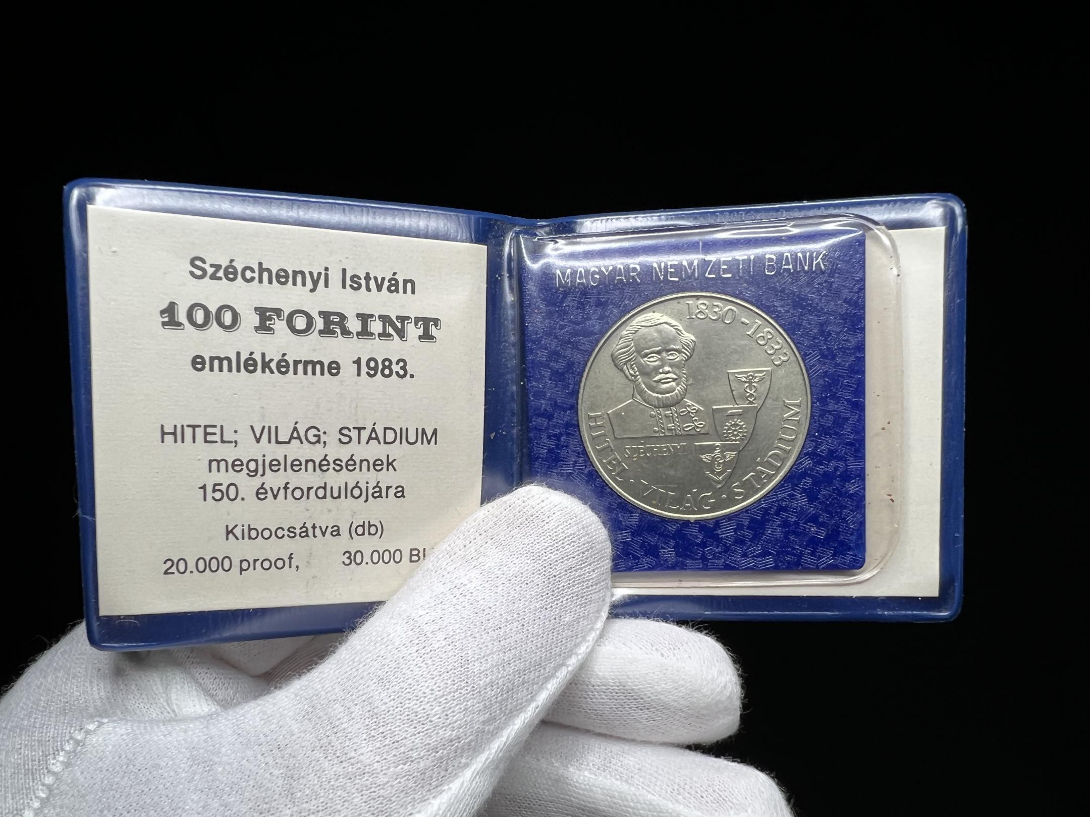 Széchenyi István 100 Forint emlékérme dísztokban (1983)