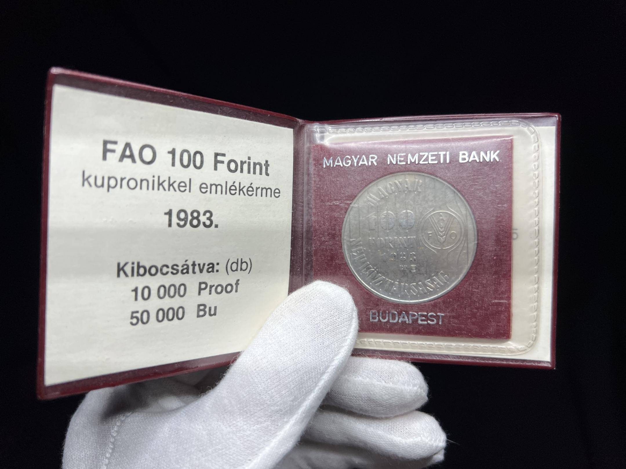 FAO 100 Forint emlékérme (1983) dísztokban