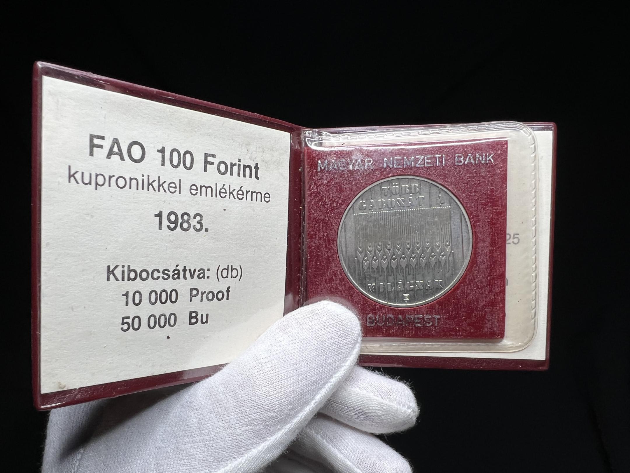 FAO 100 Forint emlékérme (1983) dísztokban