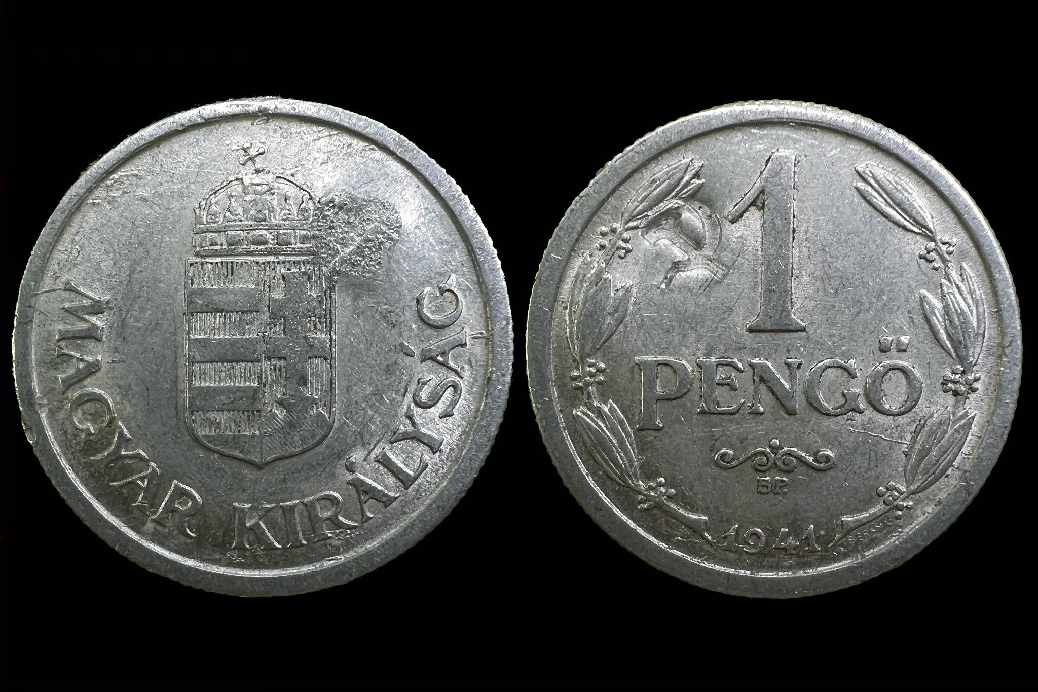 1 Pengő (1941) felülbélyegzett Adamo P6.1 