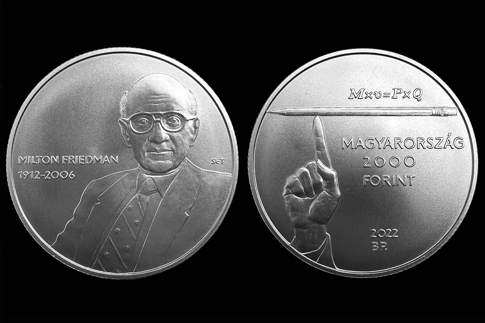 2022. évi Milton Friedman  színesfém emlékérme UNC prospektussal