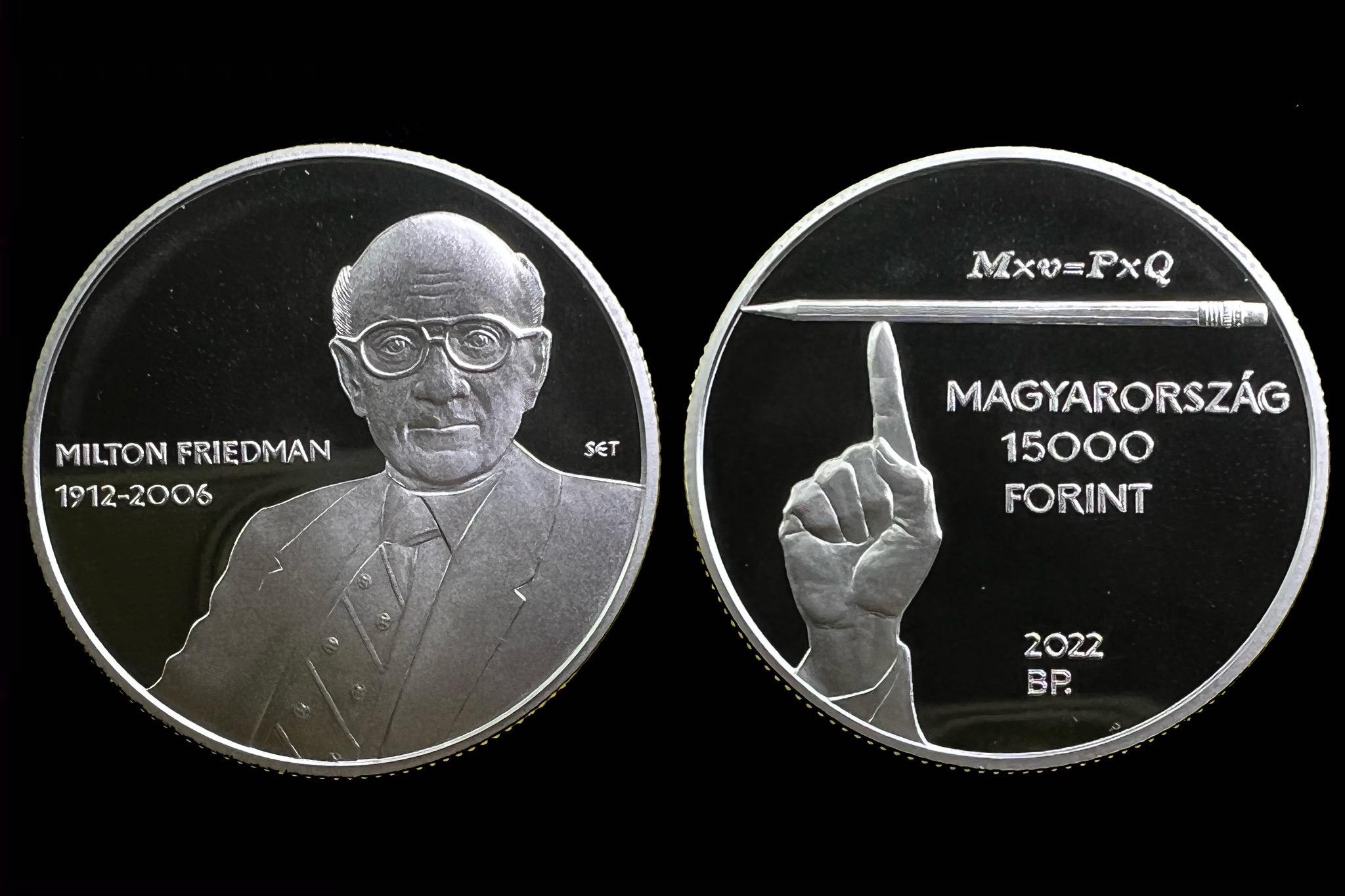 2022. évi Milton Friedman  silver emlékérme UNC prospektussal