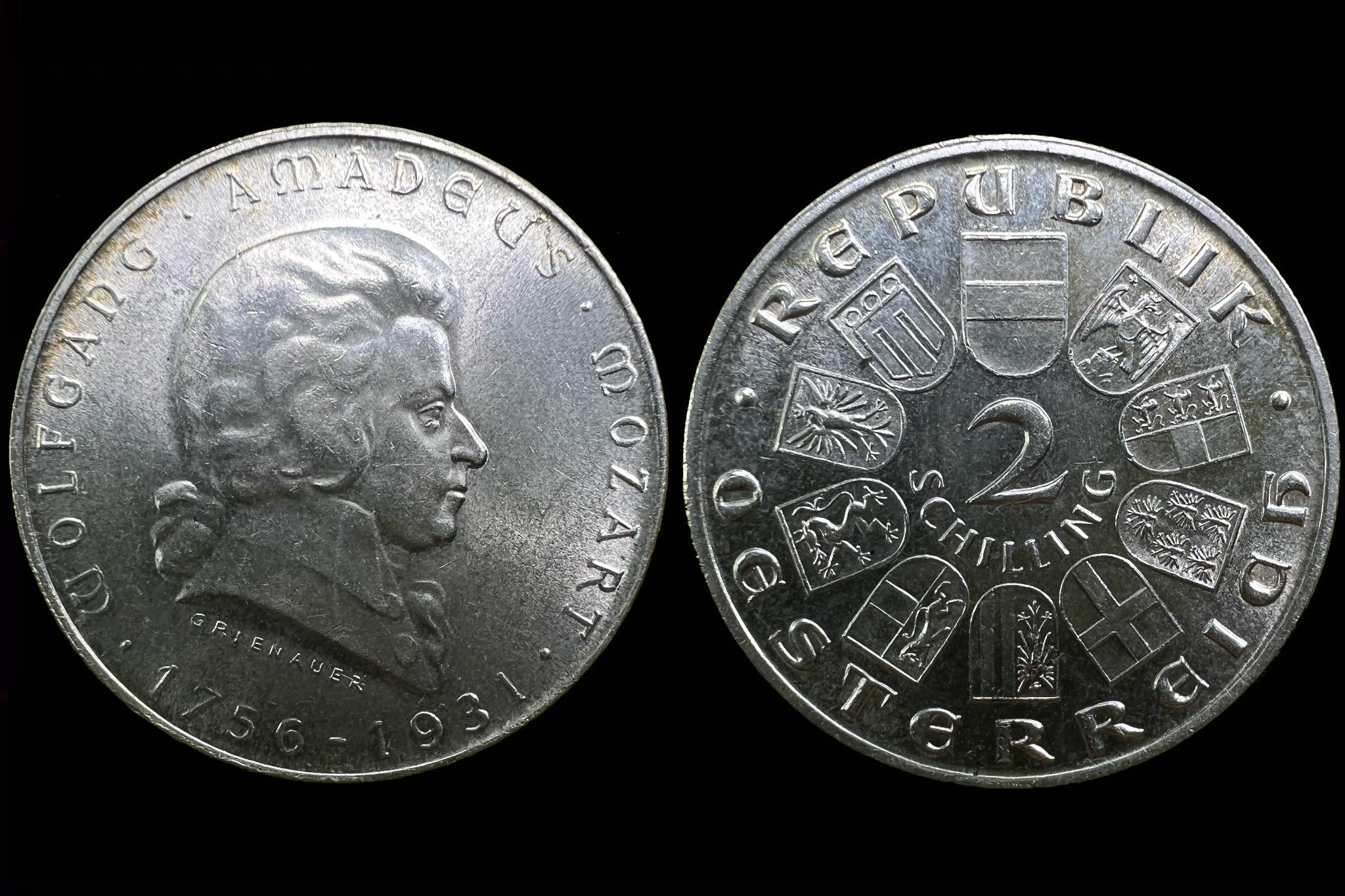 Mozart Ausztria 2 Schilling (1931)