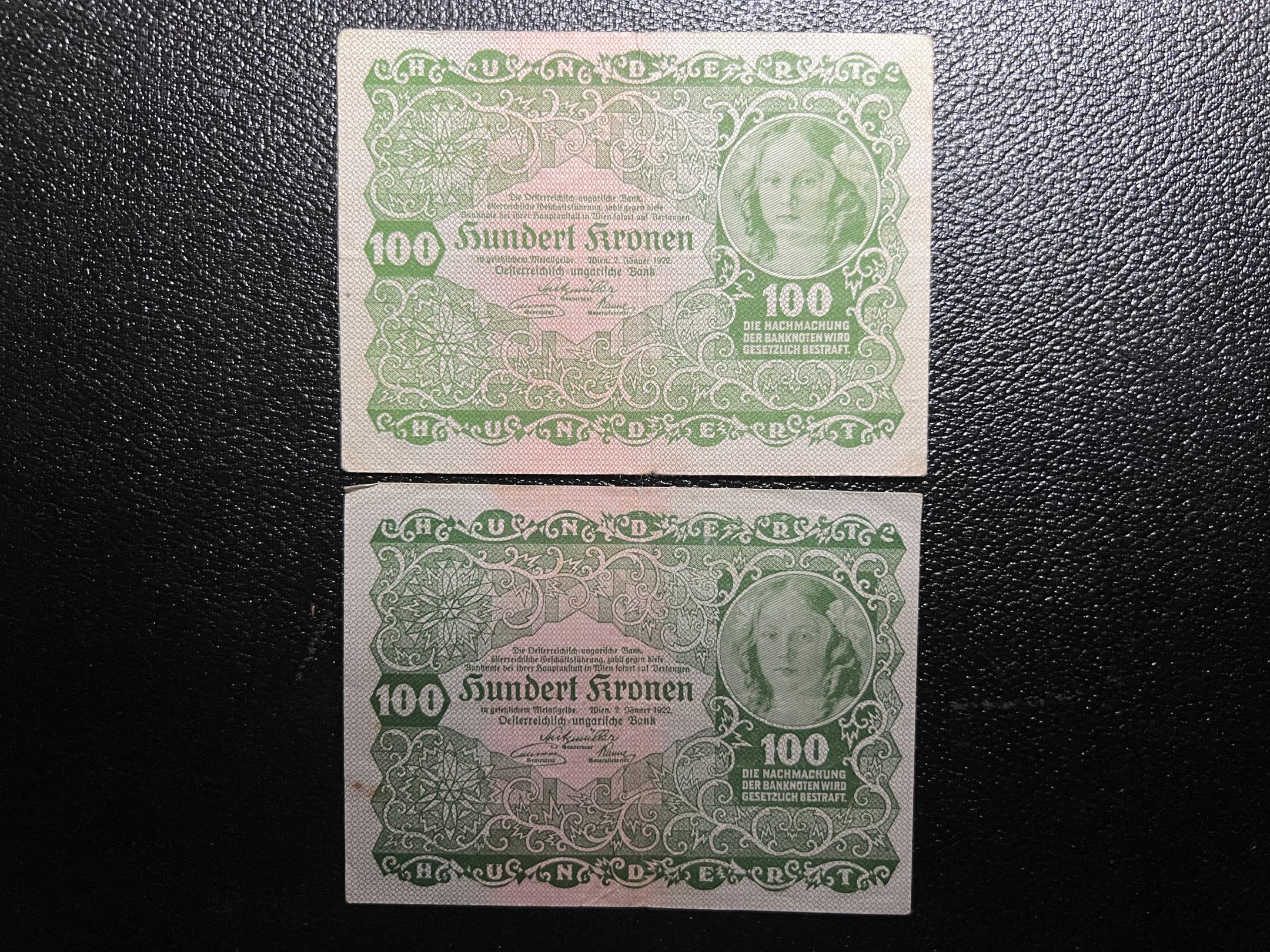 100 Korona osztrák típus 2 db VF