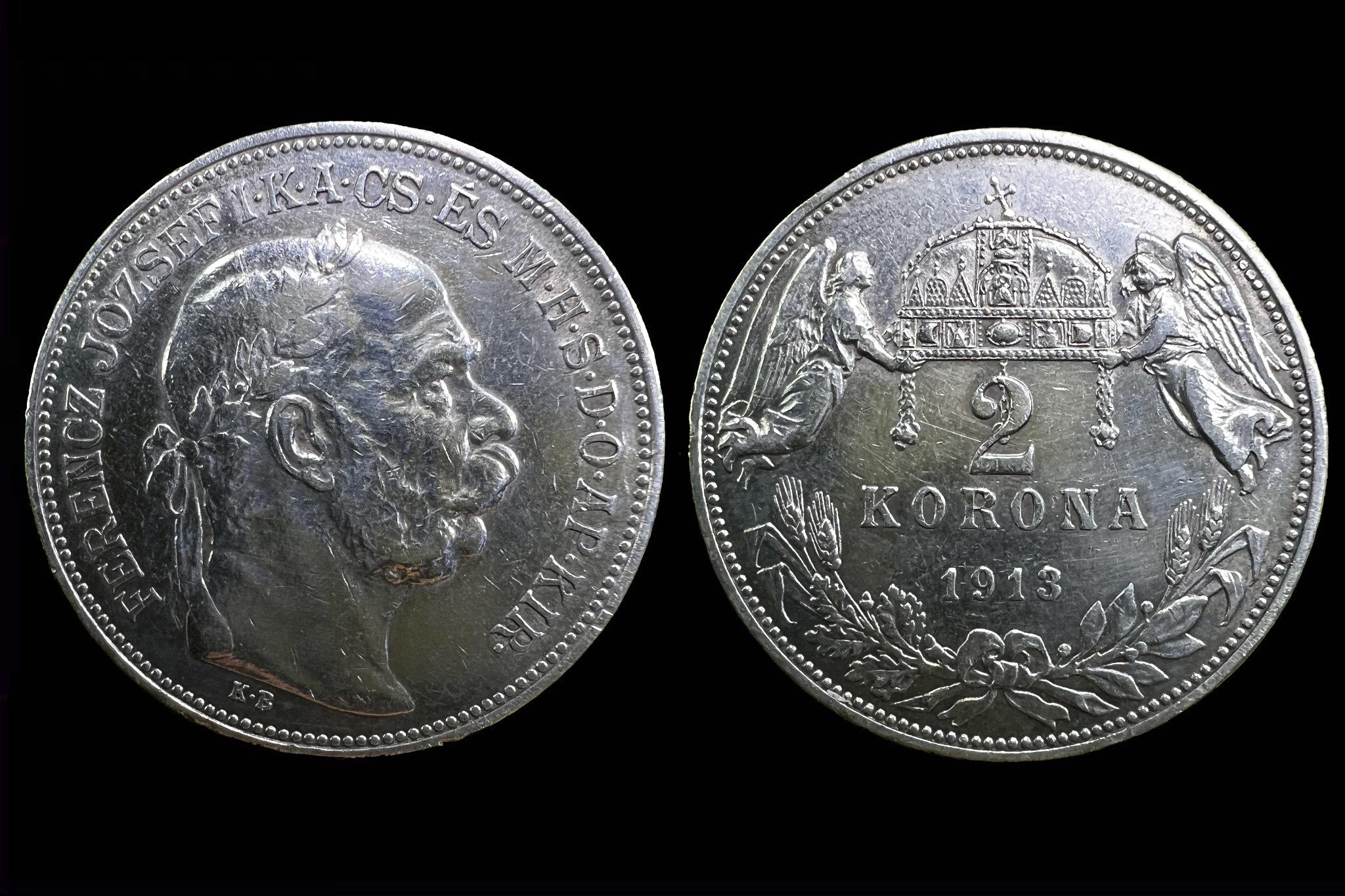 Ferenc József 2 Korona (1913) Adamo K6 