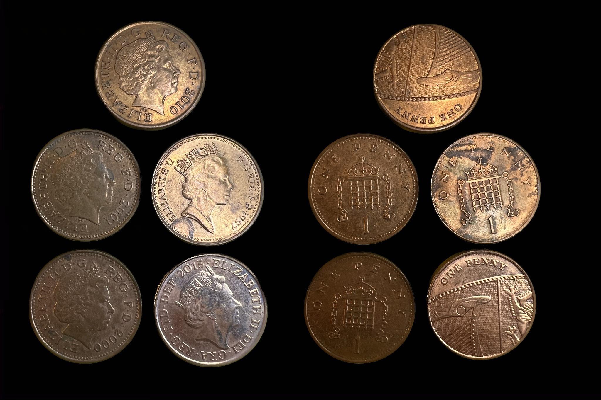 Angol 1 Penny lot 5db 