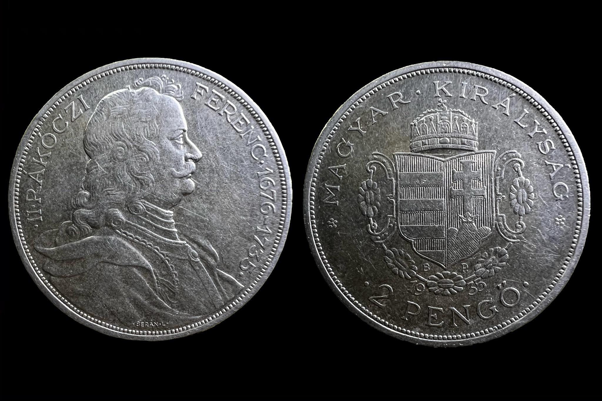 Rákóczi 2 Pengő (1935) Adamo P7.2 