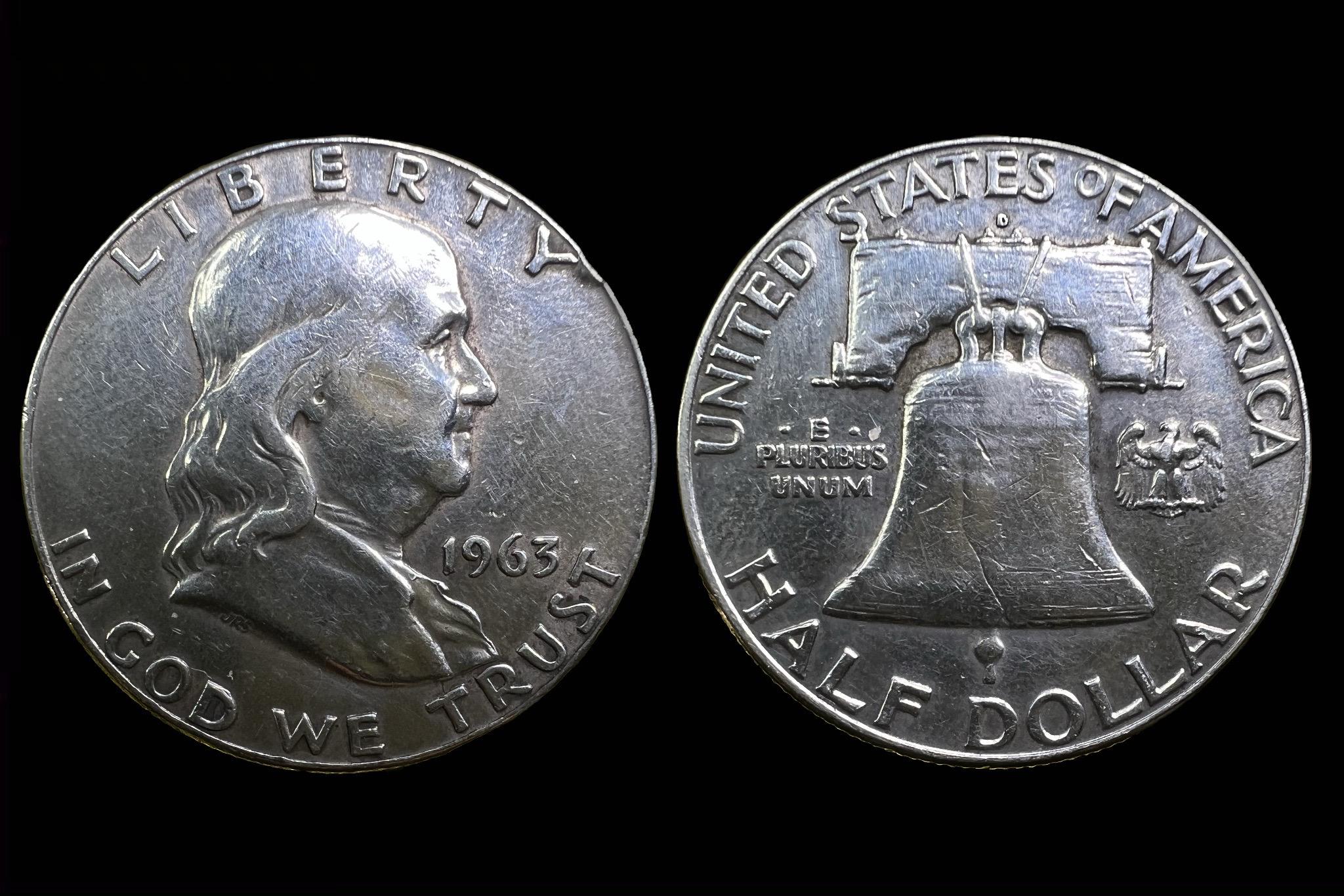 Benjamin Franklin 1/2 dollár (1963) Schön200