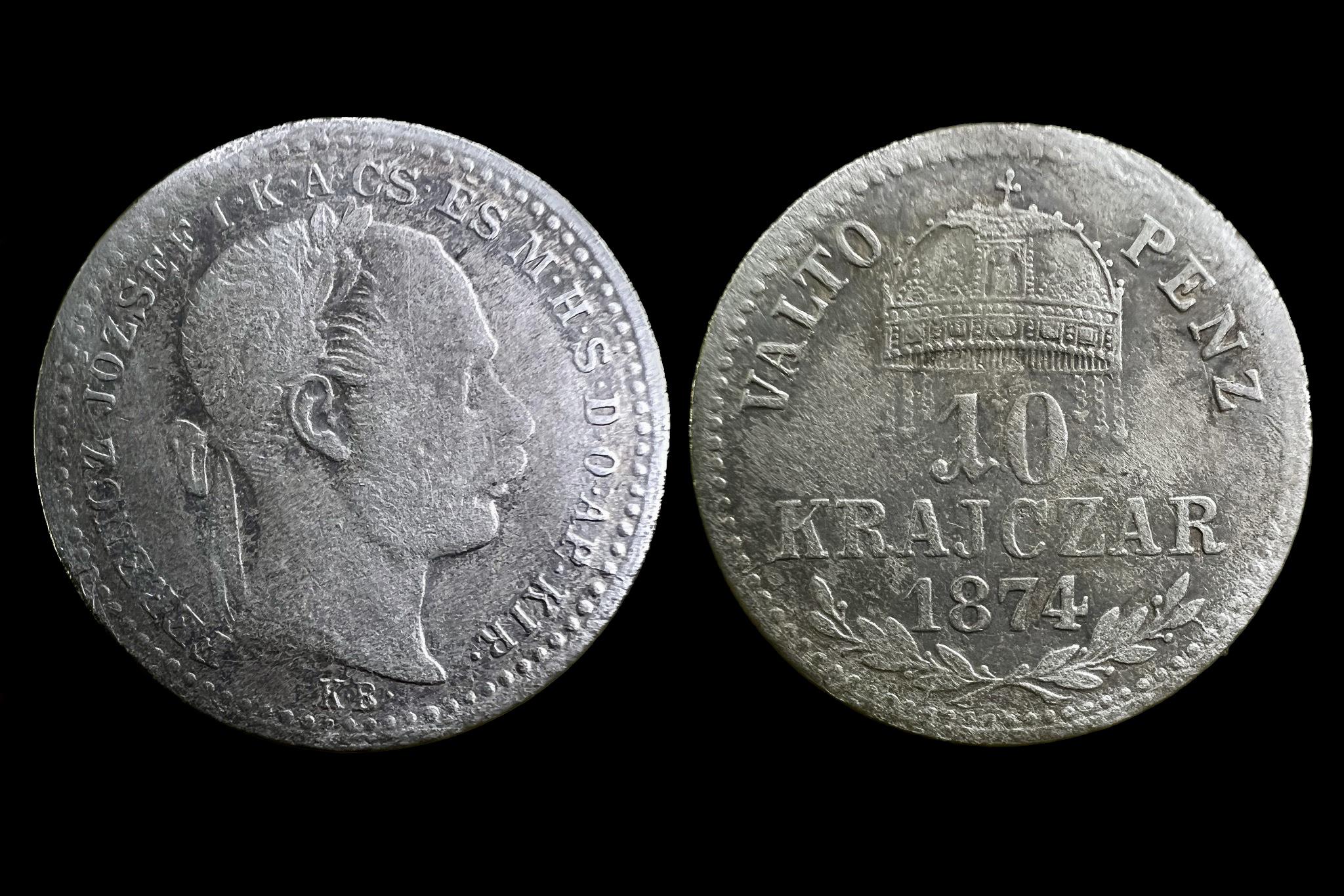 Franz Joseph 10 Krajcár (1874) KB