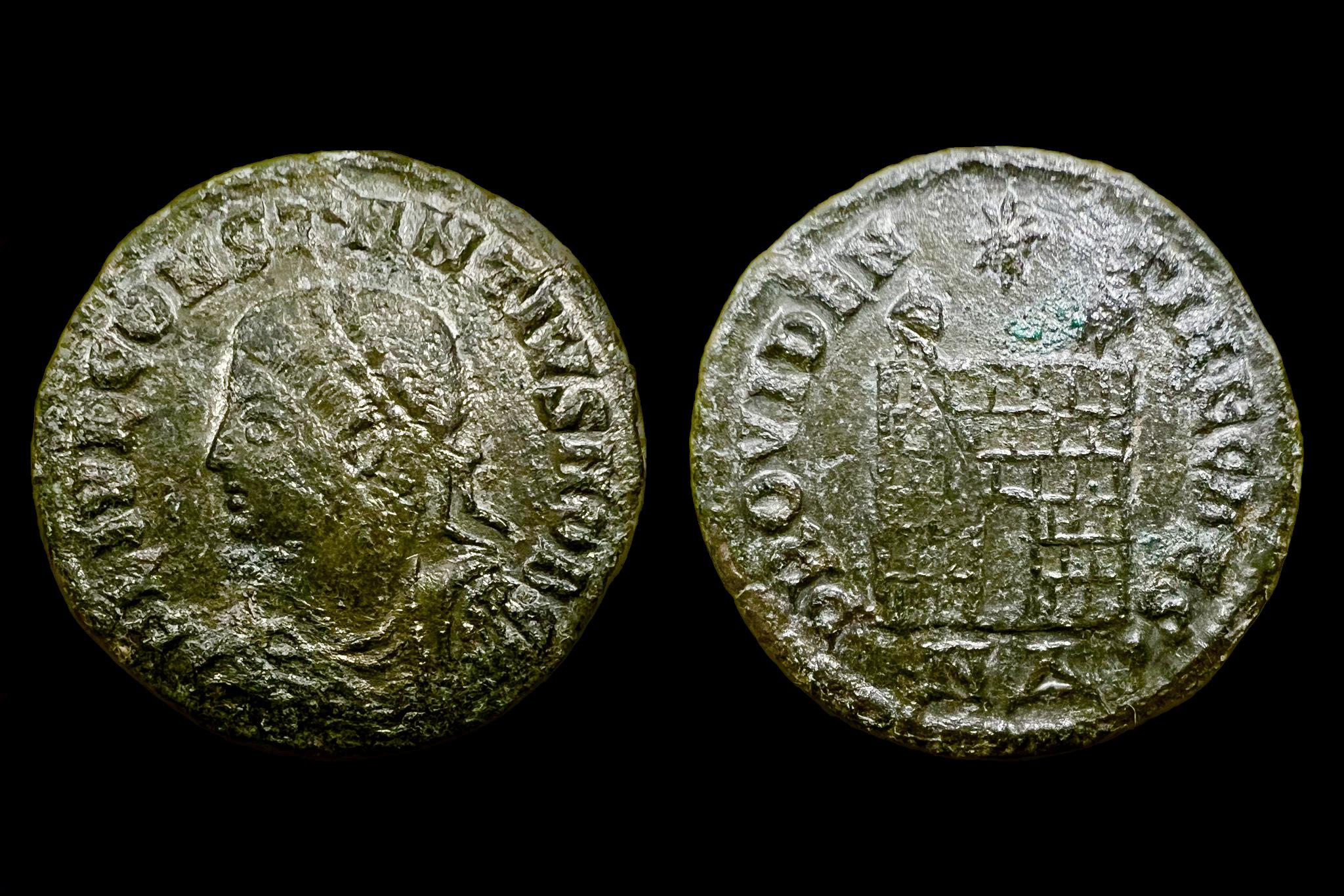 II. Constantius AE follis ( 326-327) N-Delta (Nikomedia)bronz FL IVL CONSTANTIVS NOB C_PROVIDEN-TIAE CAES R5!! RIC VII 147 