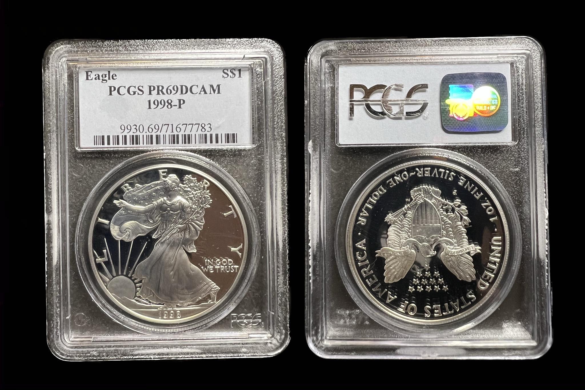USA 1 Dollár (1998) Phiadelphia UNC Proof PCGS tokban PR69DCAM  