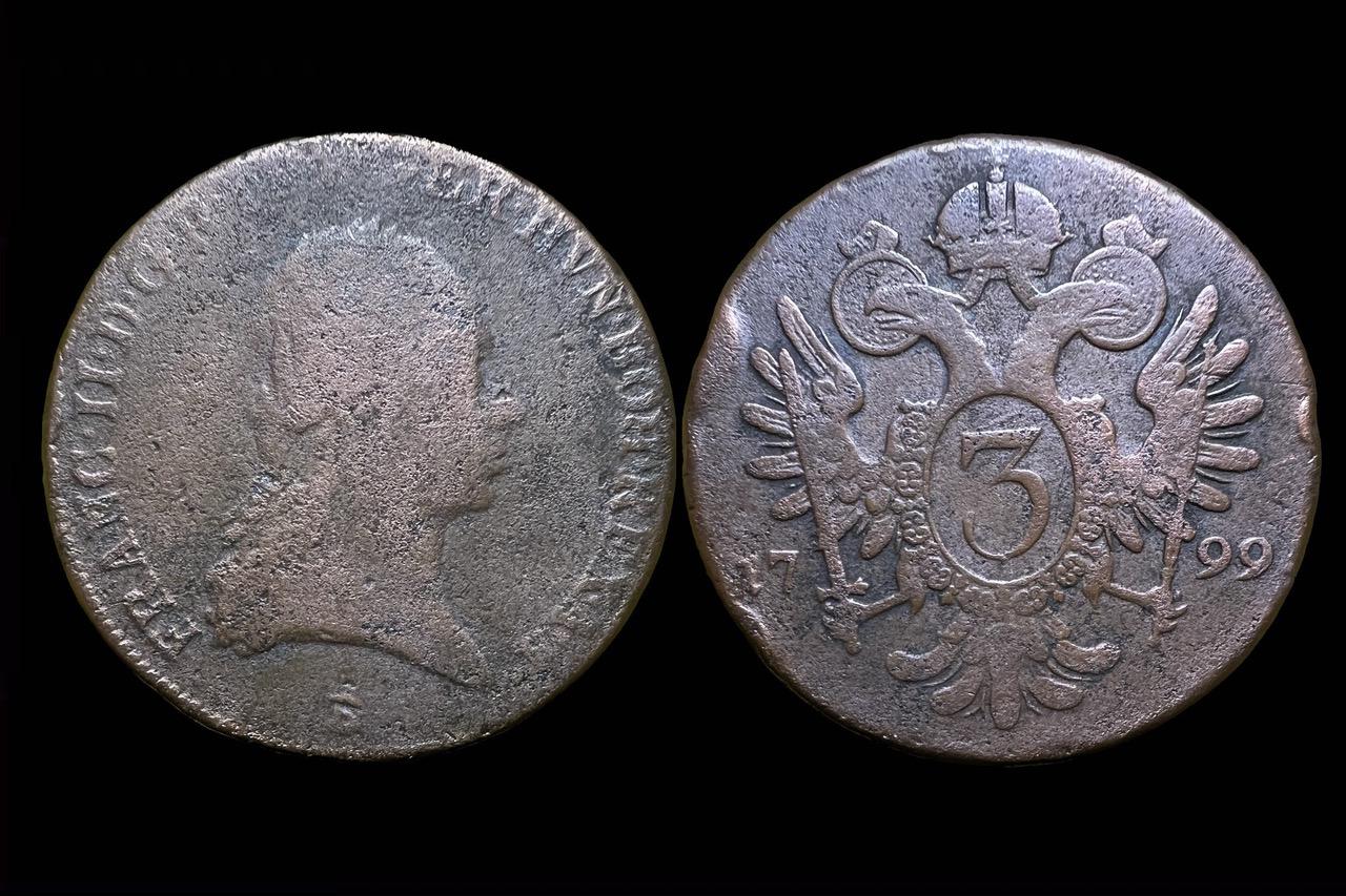 Franz 3 krajcár (1799 B) R!! 