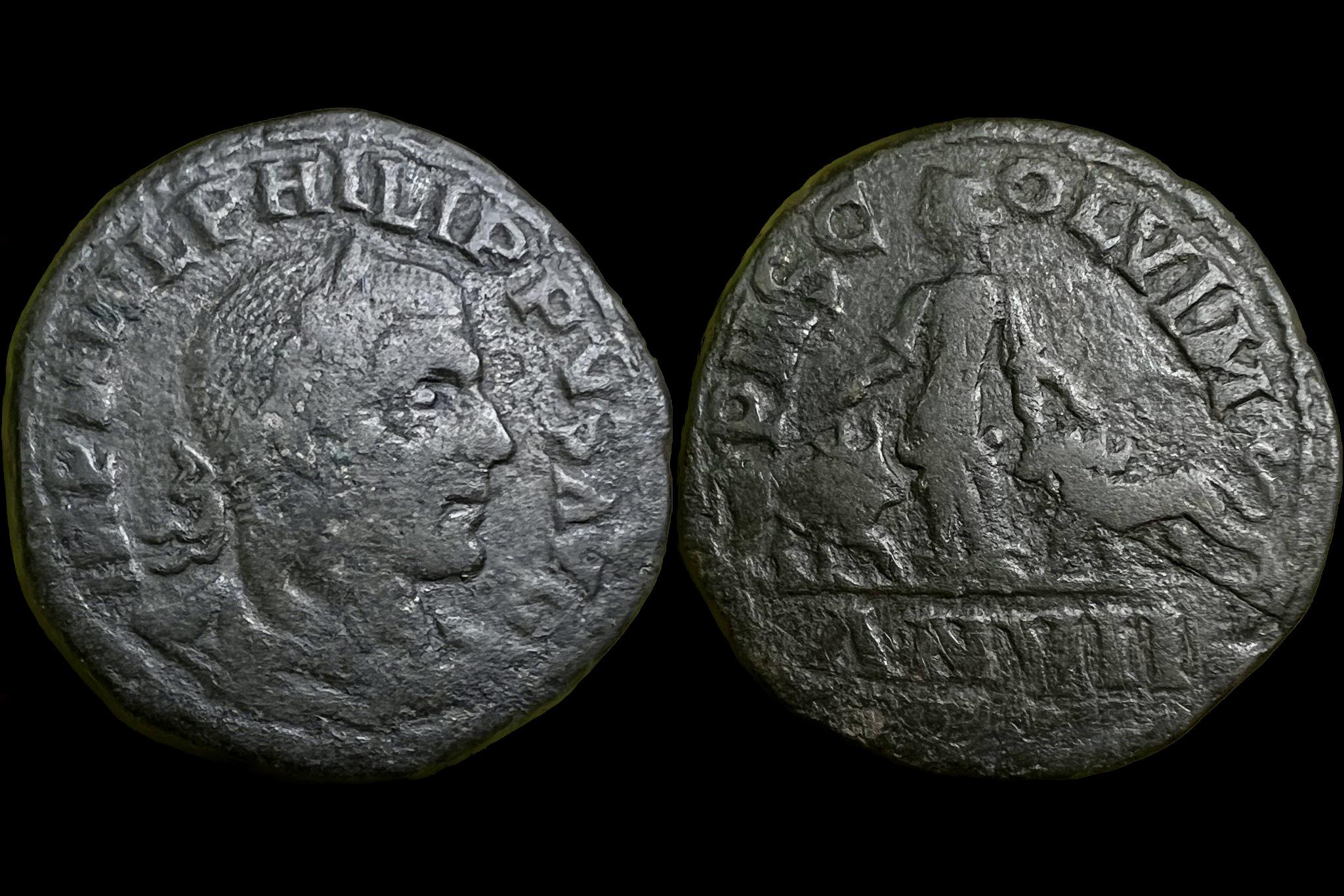 I. Philippus (244-249) IMP M IVL PHILIPPVS AVG, P M S COL VIM ANVII Sestertius Viminacium AMNG 1 105