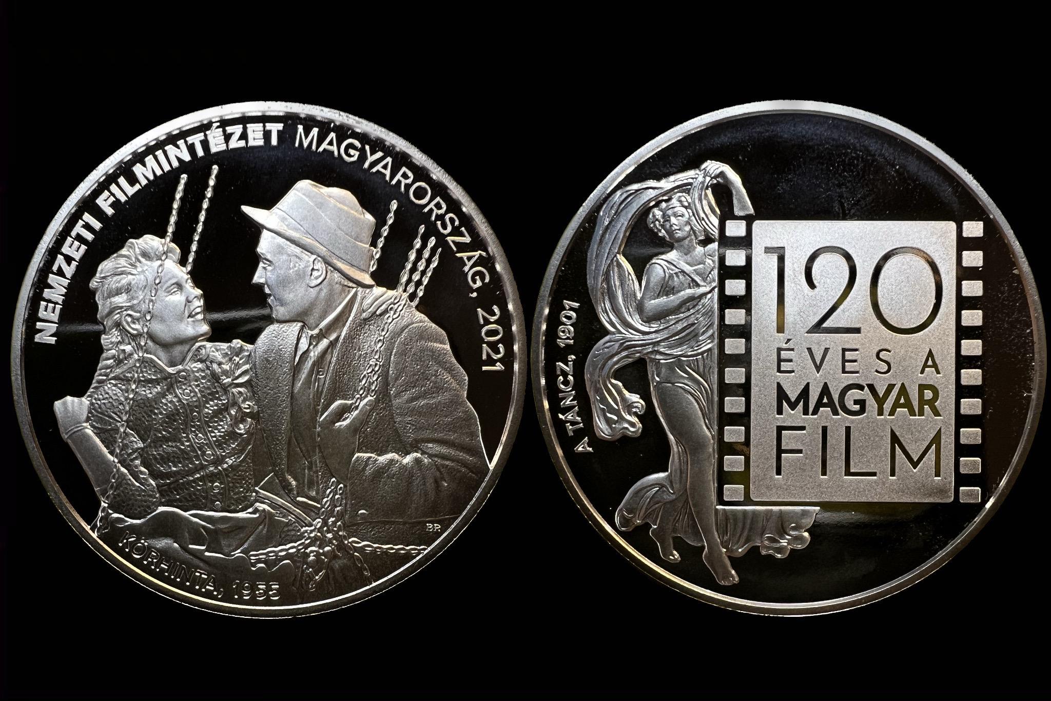 120 éves a magyar film ezüstözött emlékérme Proof tükörveret UNC 